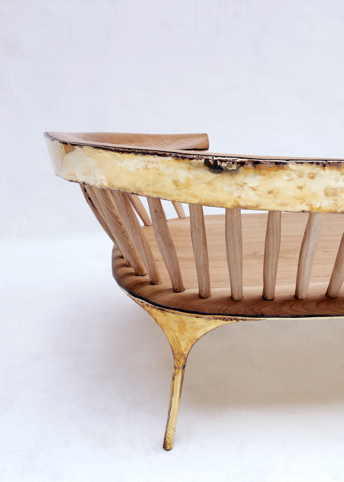 Valentin Loellmann, Brass and Oak Lounge Chair, 2019