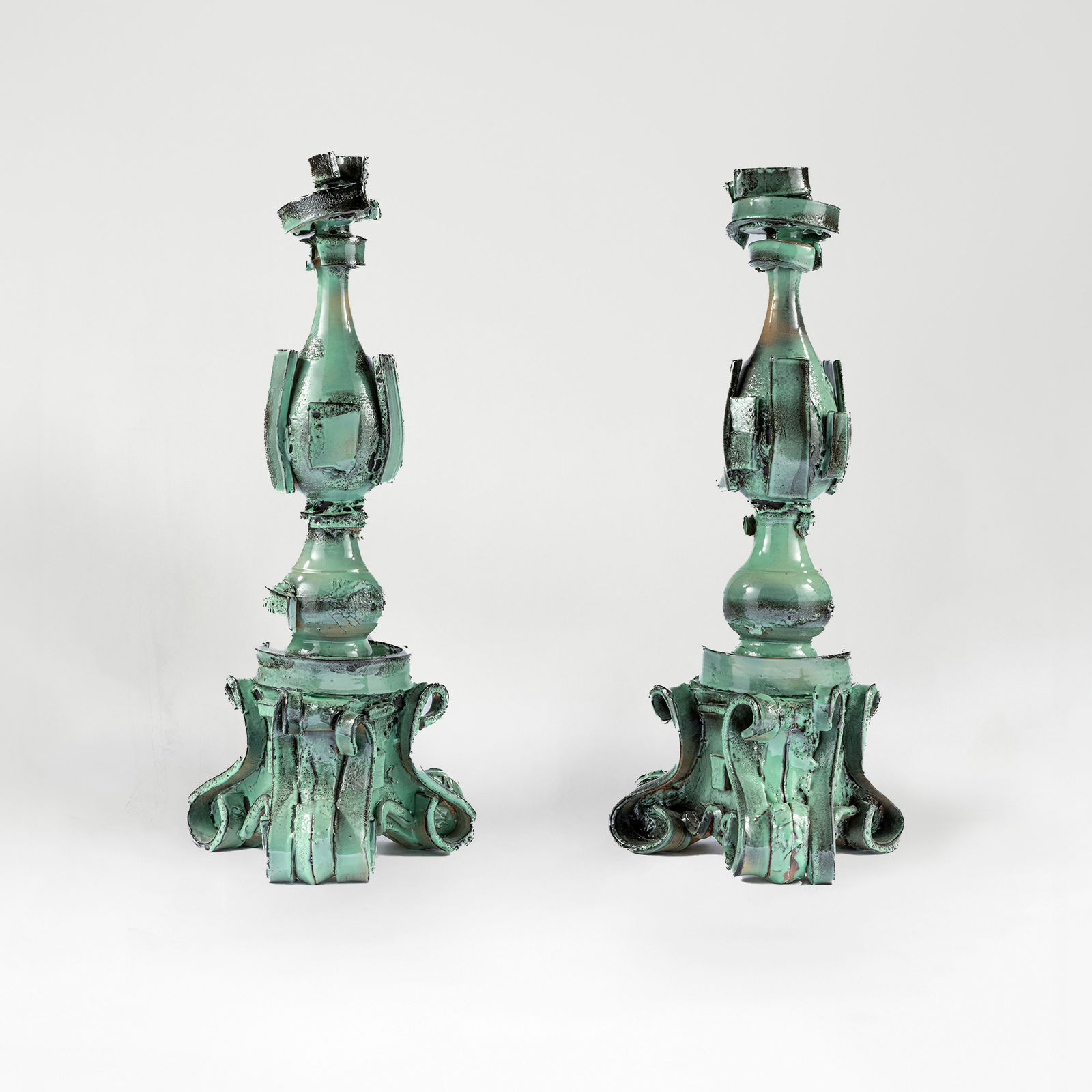 Giuseppe Ducrot, Celadon Candleholders, 2023