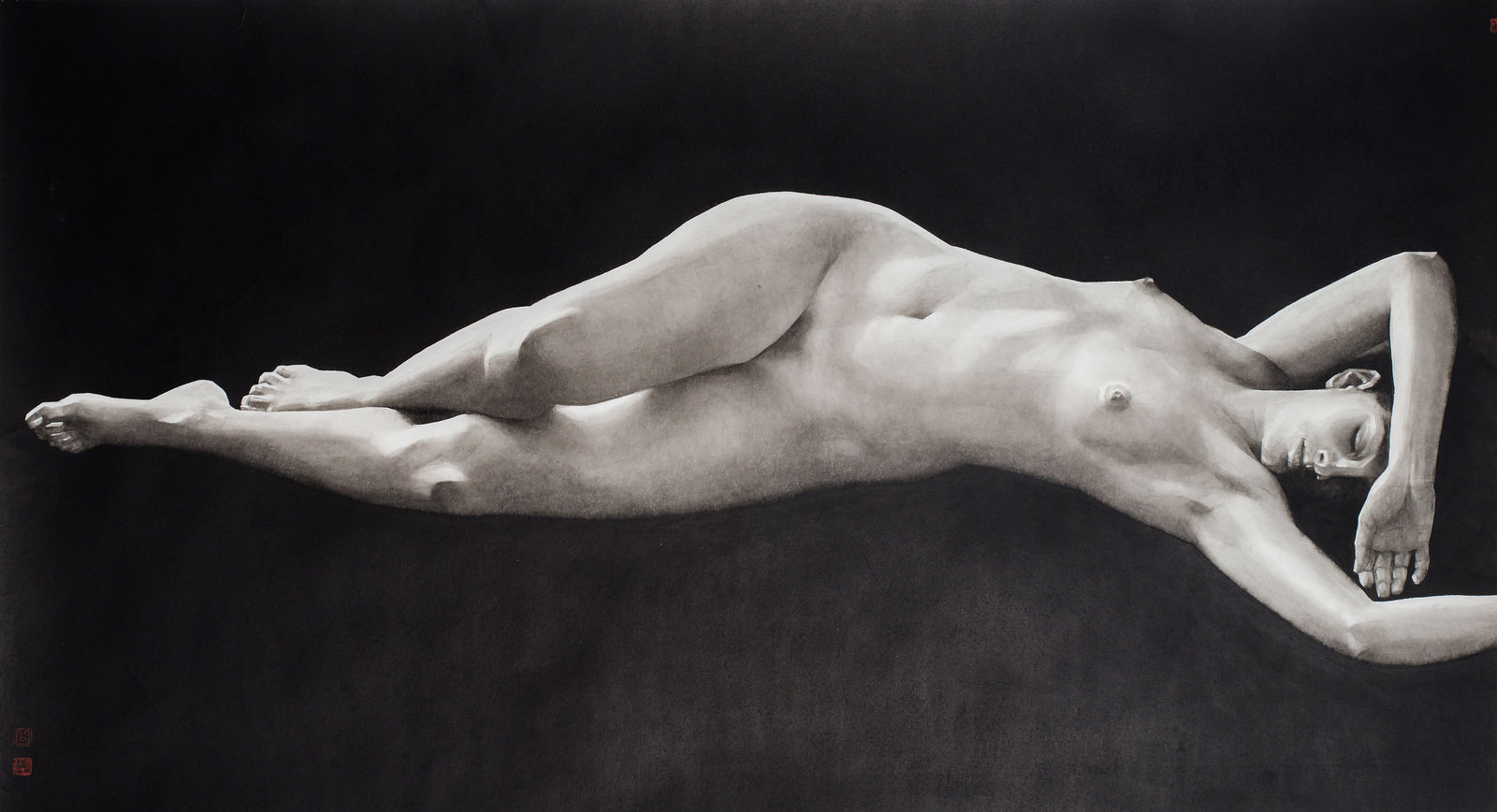 Qu Leilei 曲磊磊, Natalie Lying in the Dark 躺在暗背景中的娜塔麗, 2015