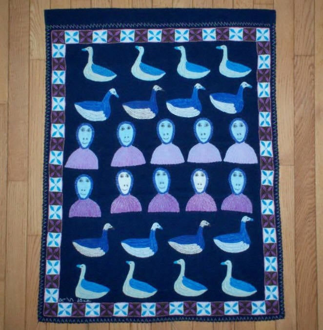 Elizabeth Quinanagnaq Angrnagangrniq, Rows of Birds and People, 2009