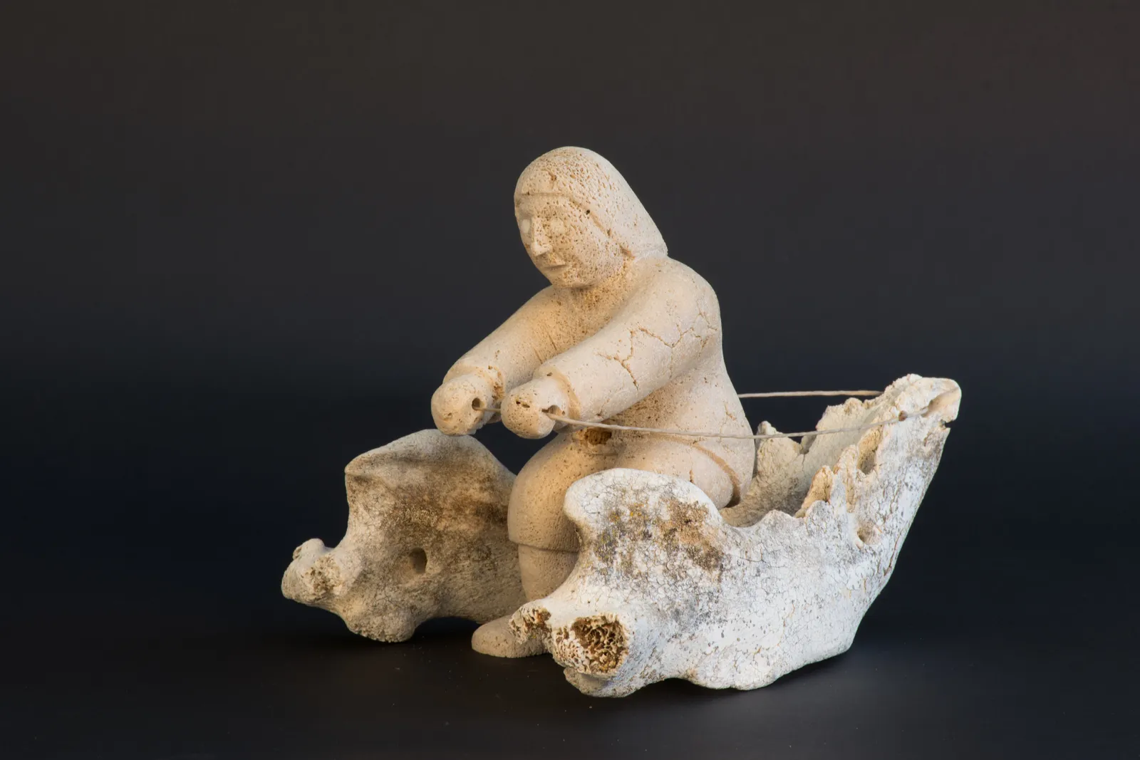 Isaaci Etidloie, Inuk Making A Boat, ca. 2000