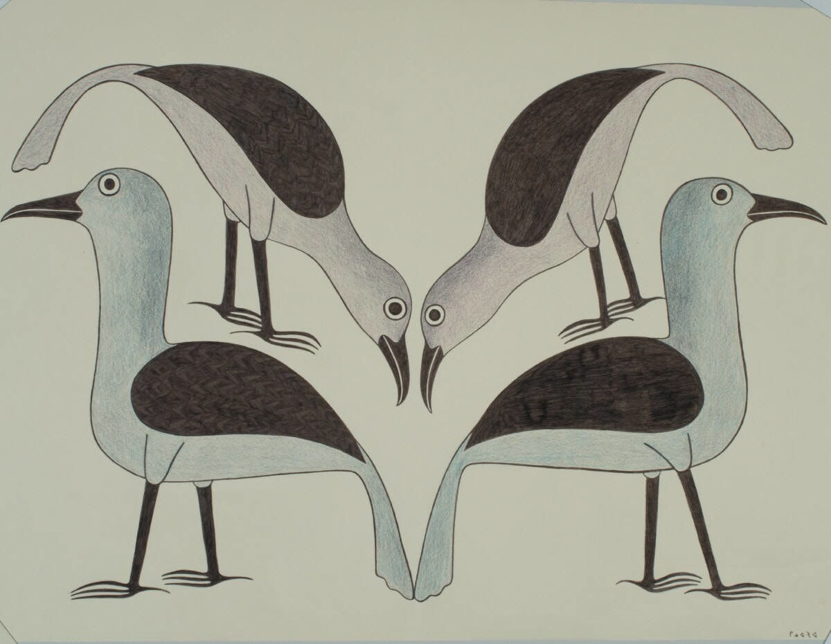 Kenojuak Ashevak, Four Birds, 1992