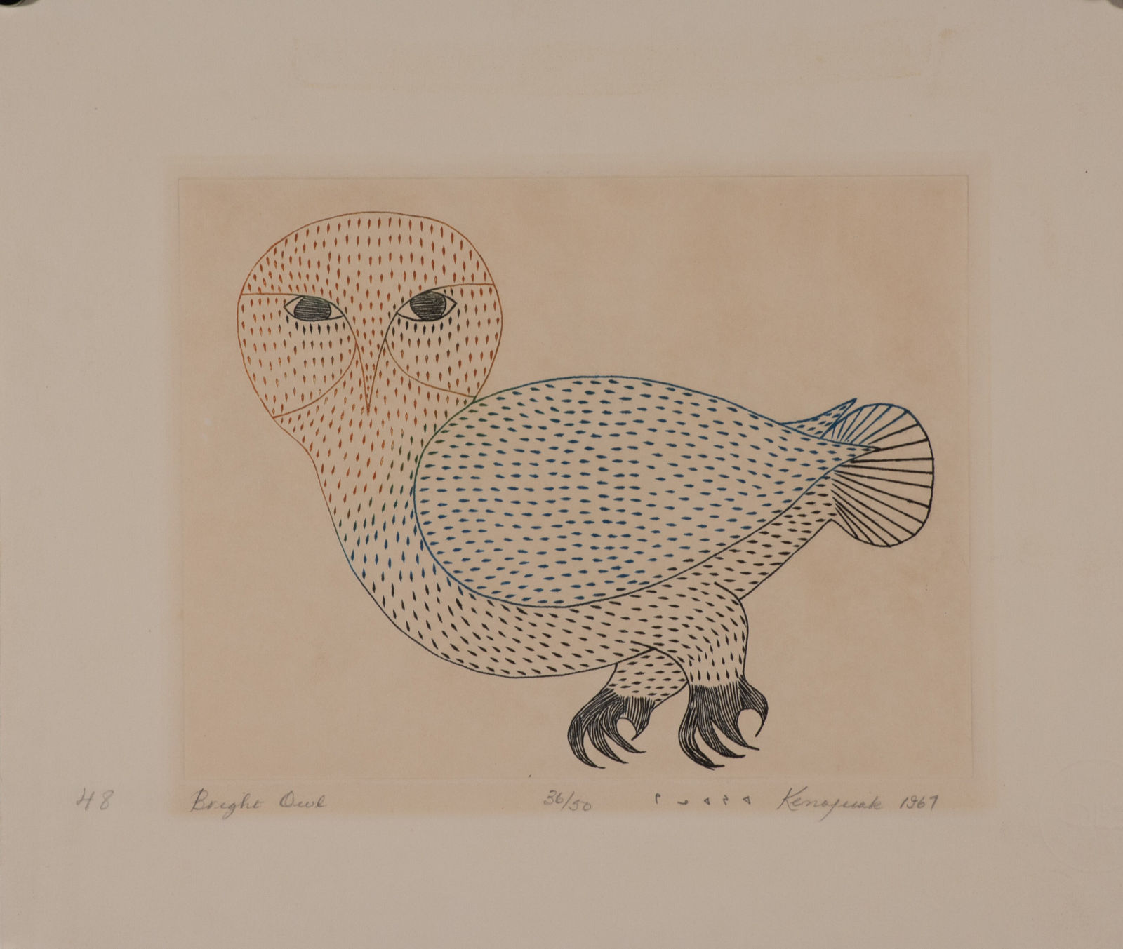 Kenojuak Ashevak, Bright Owl, 1967