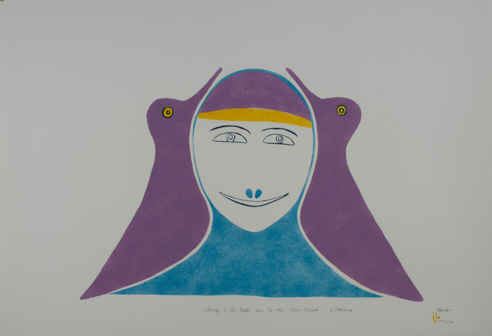 Jessie Oonark, Listening To The Birds, 1982