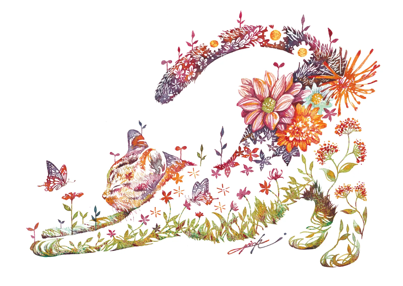 Hiroki Takeda, Cat Stretching (paper print ver.)