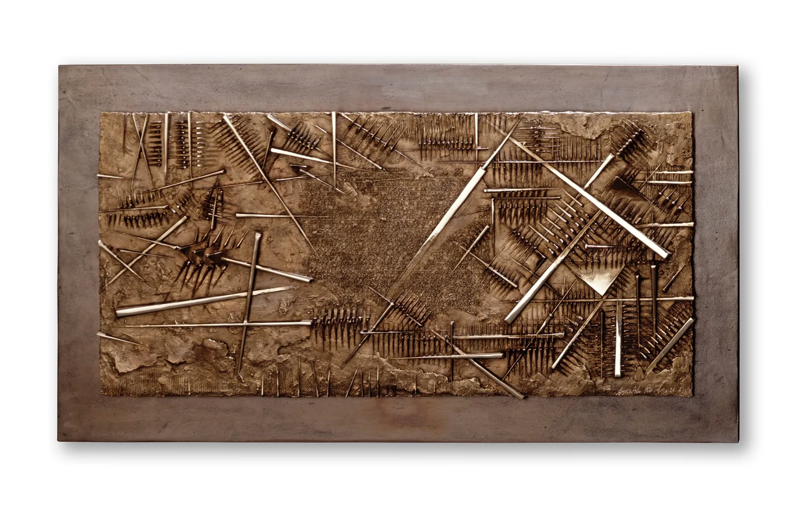 Arnaldo Pomodoro, Frammento V, da L'Arte dell'uomo primordiale di Emilio Villa, 2004