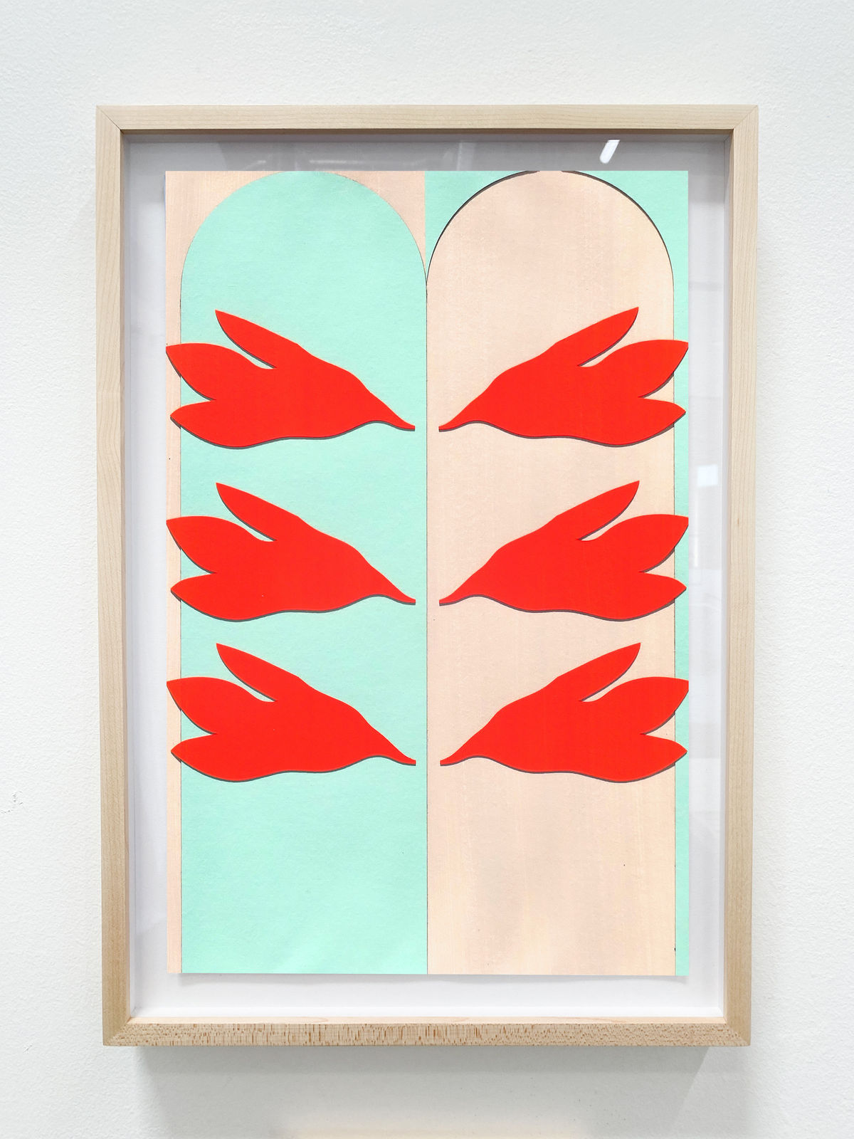 Elspeth Schulze, Double Arch with Six Blooms (Orange Fluo), 2024
