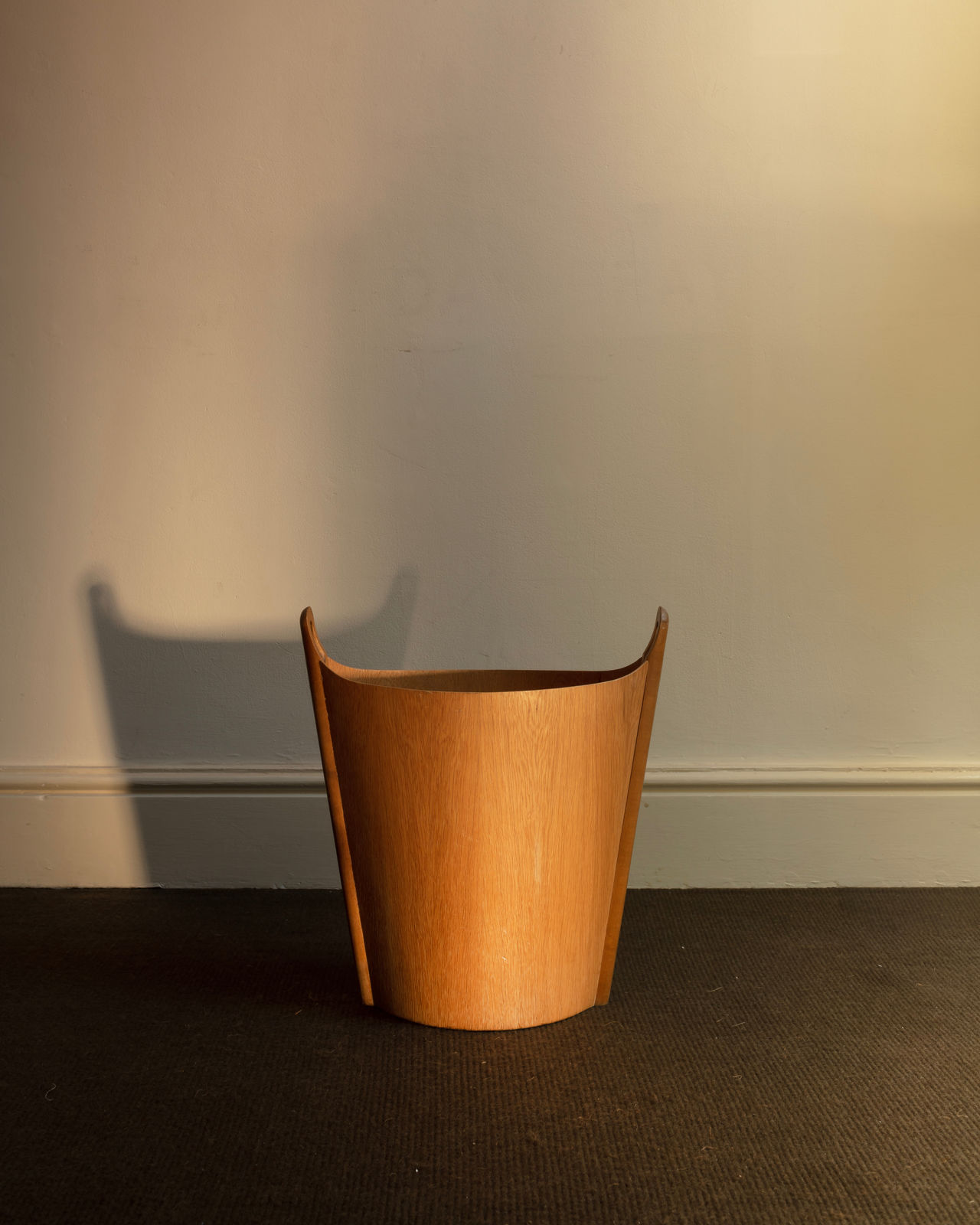 Oak Veneered Waste Bin,
