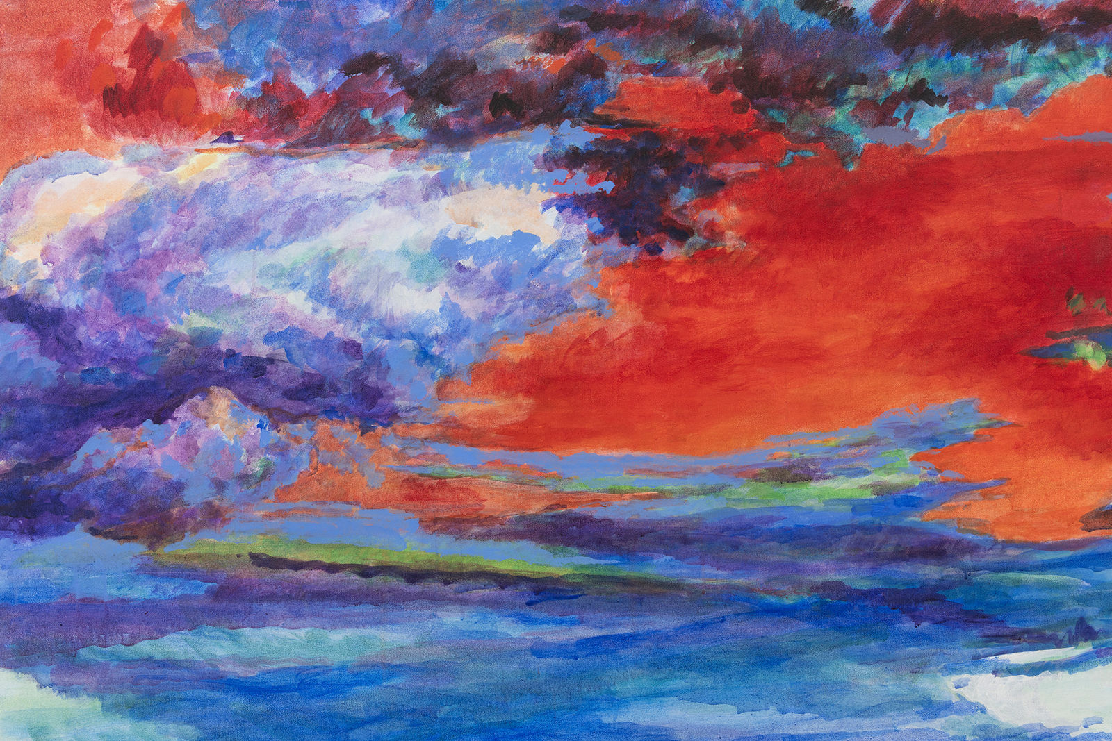 Margaret Harrison, Common Land Greenham. Painting 01, 1989