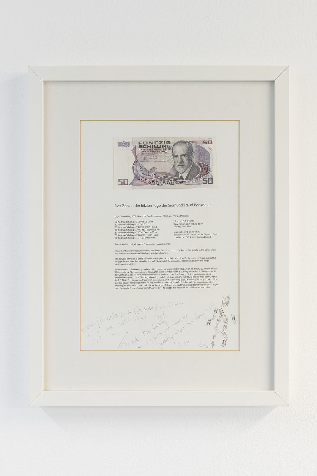 Rainer Ganahl, Das Zahlen der Letzten Tage…, 2001