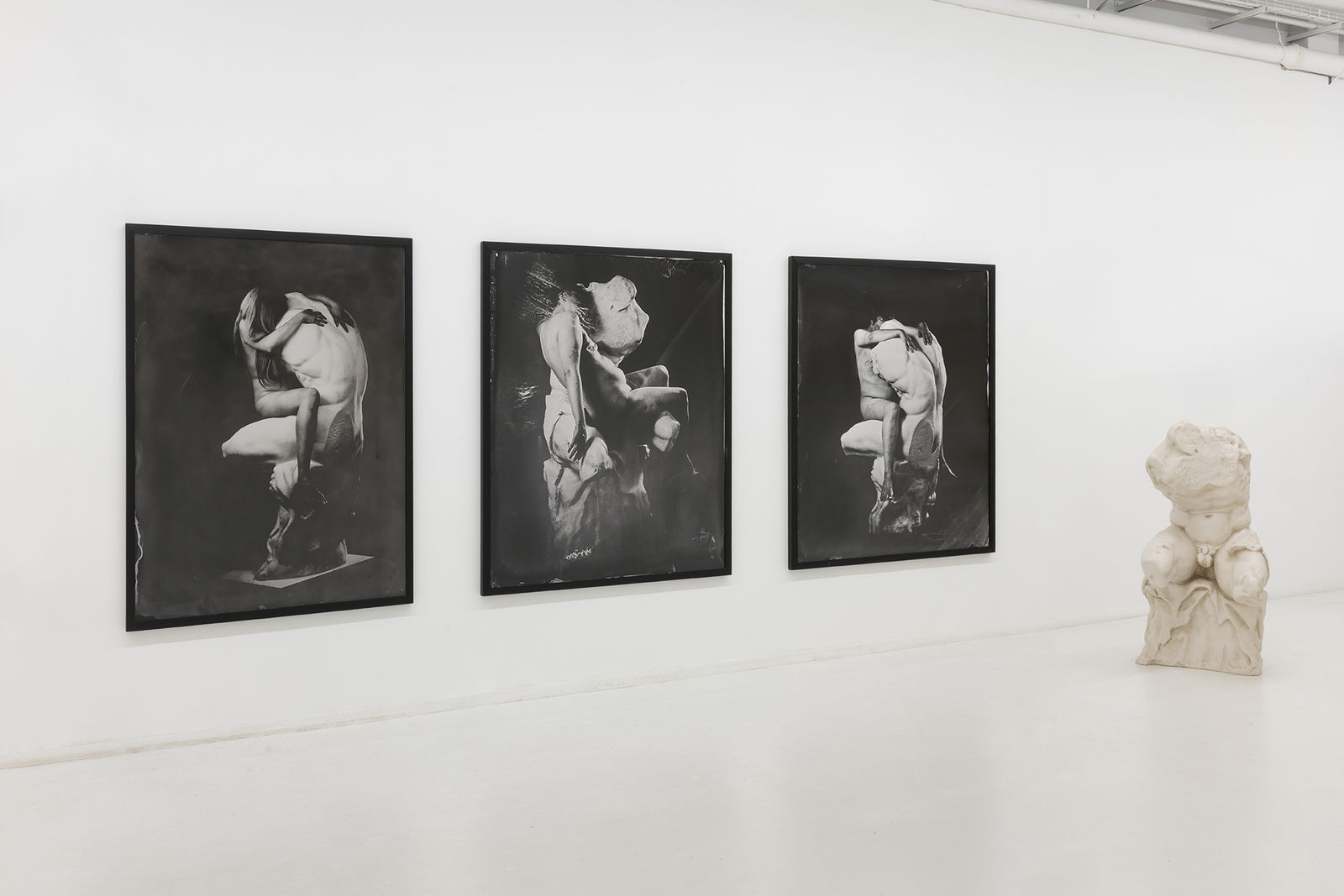 Marina Vargas, El abrazo, piedad y el modelo y la artista y Torso de Belvedere, 2015-2021