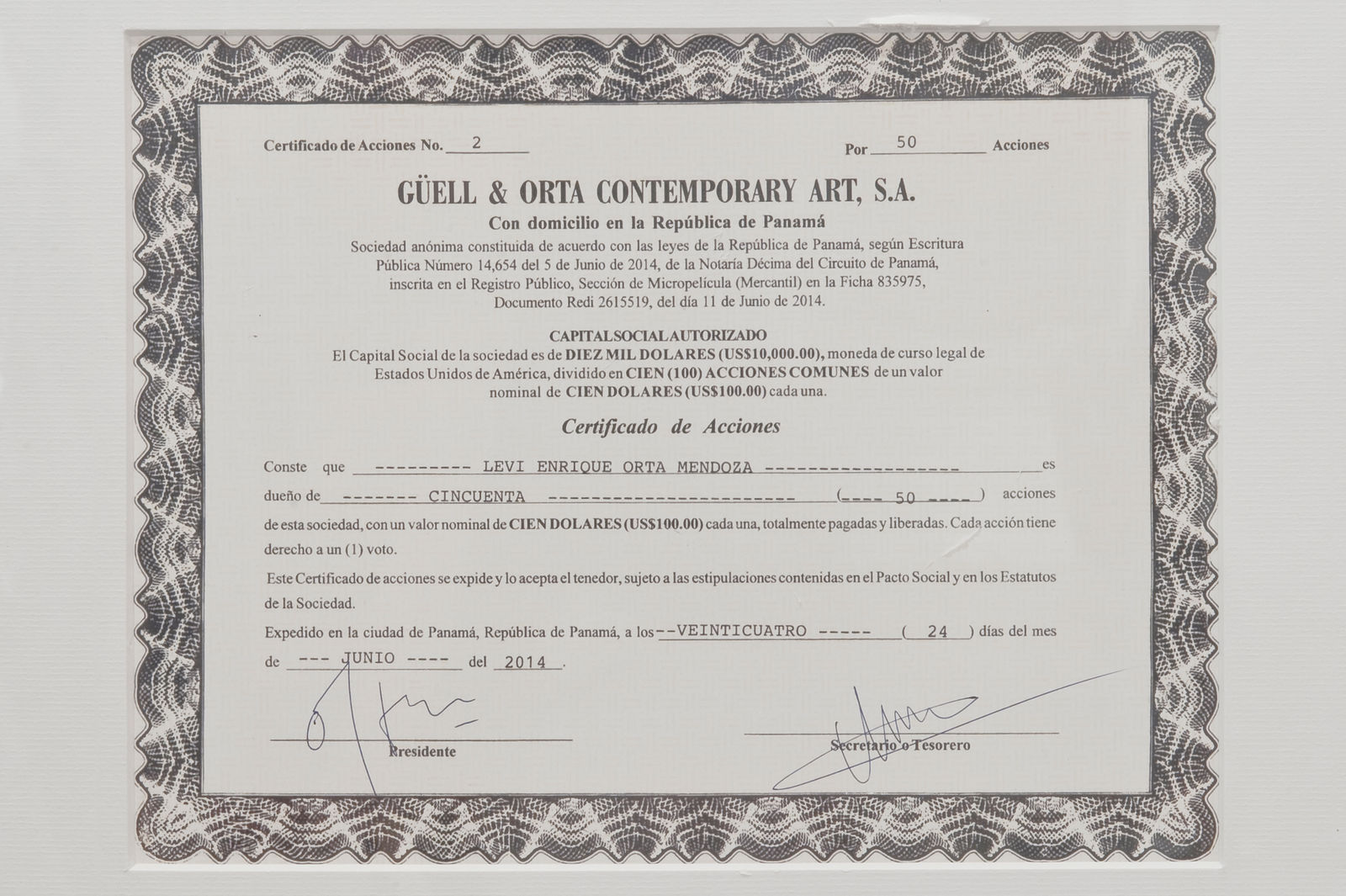 Núria güell, Arte Político Degenerado. Protocolo Ético, 2014