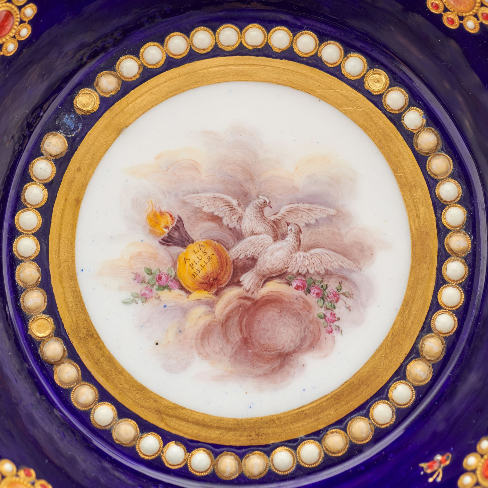 Sèvres Porcelain, A French 18th Century Soft-Paste Sèvres Porcelain ‘Jewelled’ Cup and Saucer, 1781