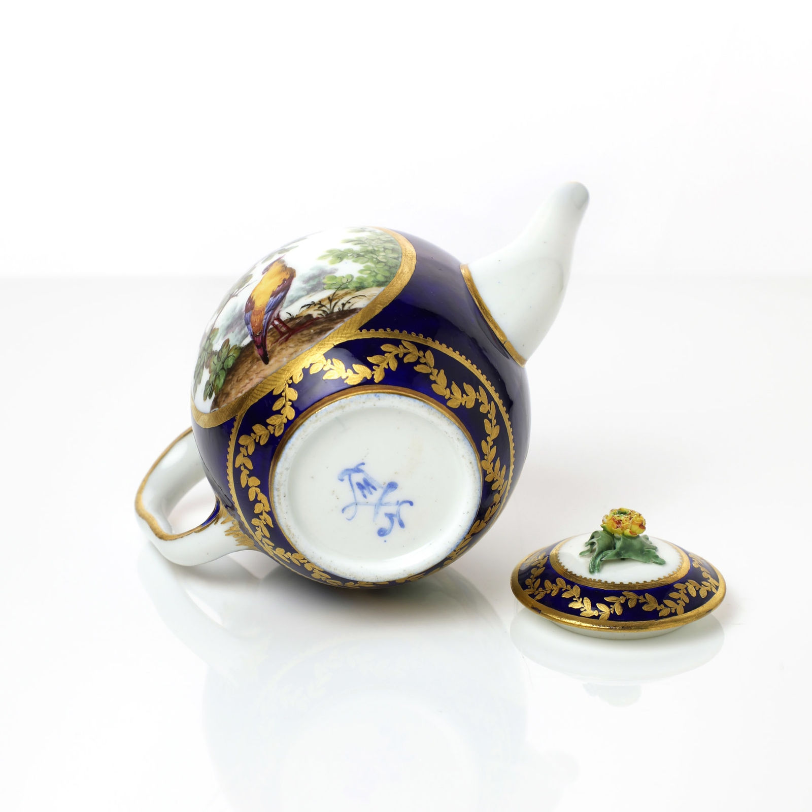 Sèvres Porcelain, A Soft-Paste Sèvres Porcelain Teapot and Cover, 1765