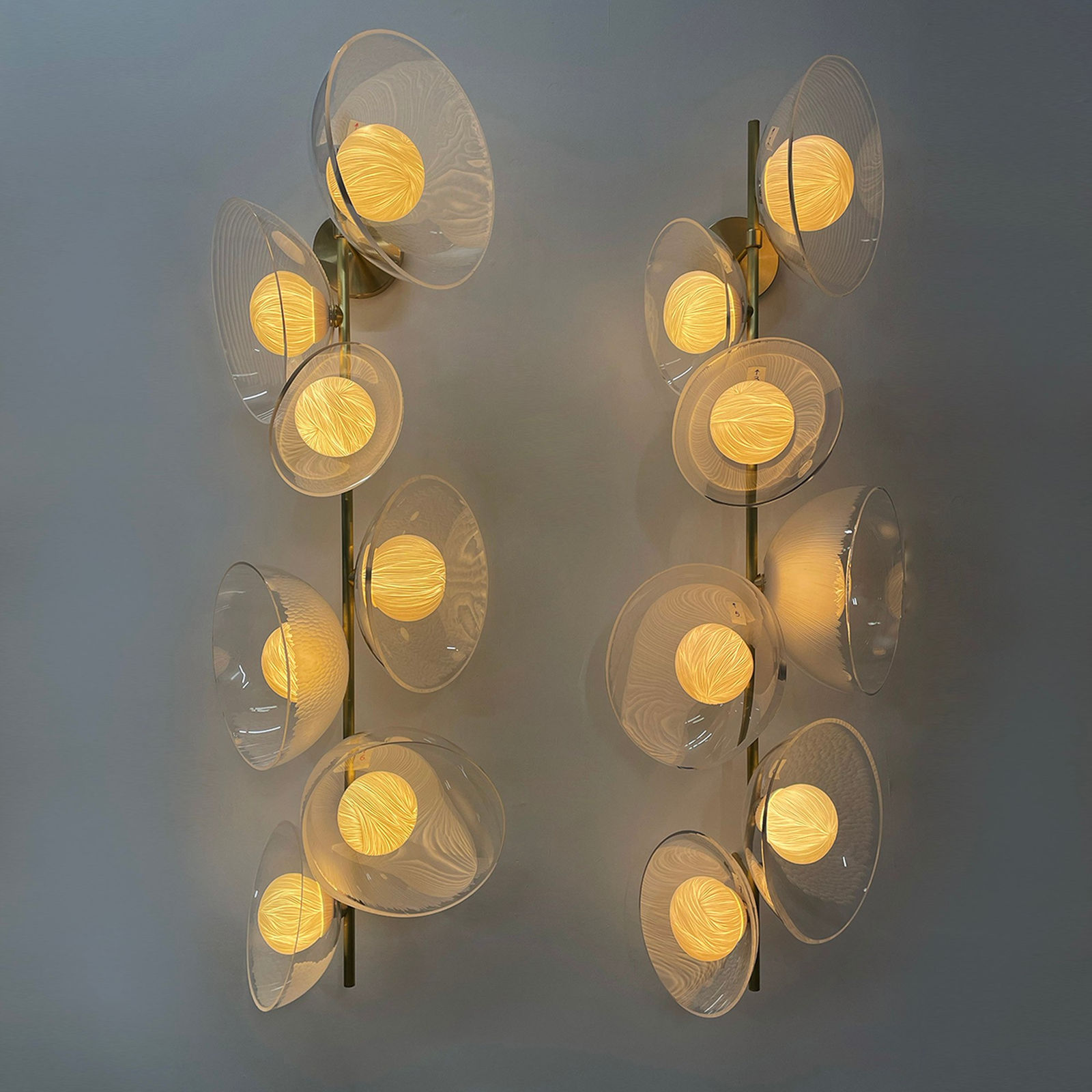 Vezzini and Chen, Commission for a pair of Mirage Wall Sconces with Seven Lights, 2022