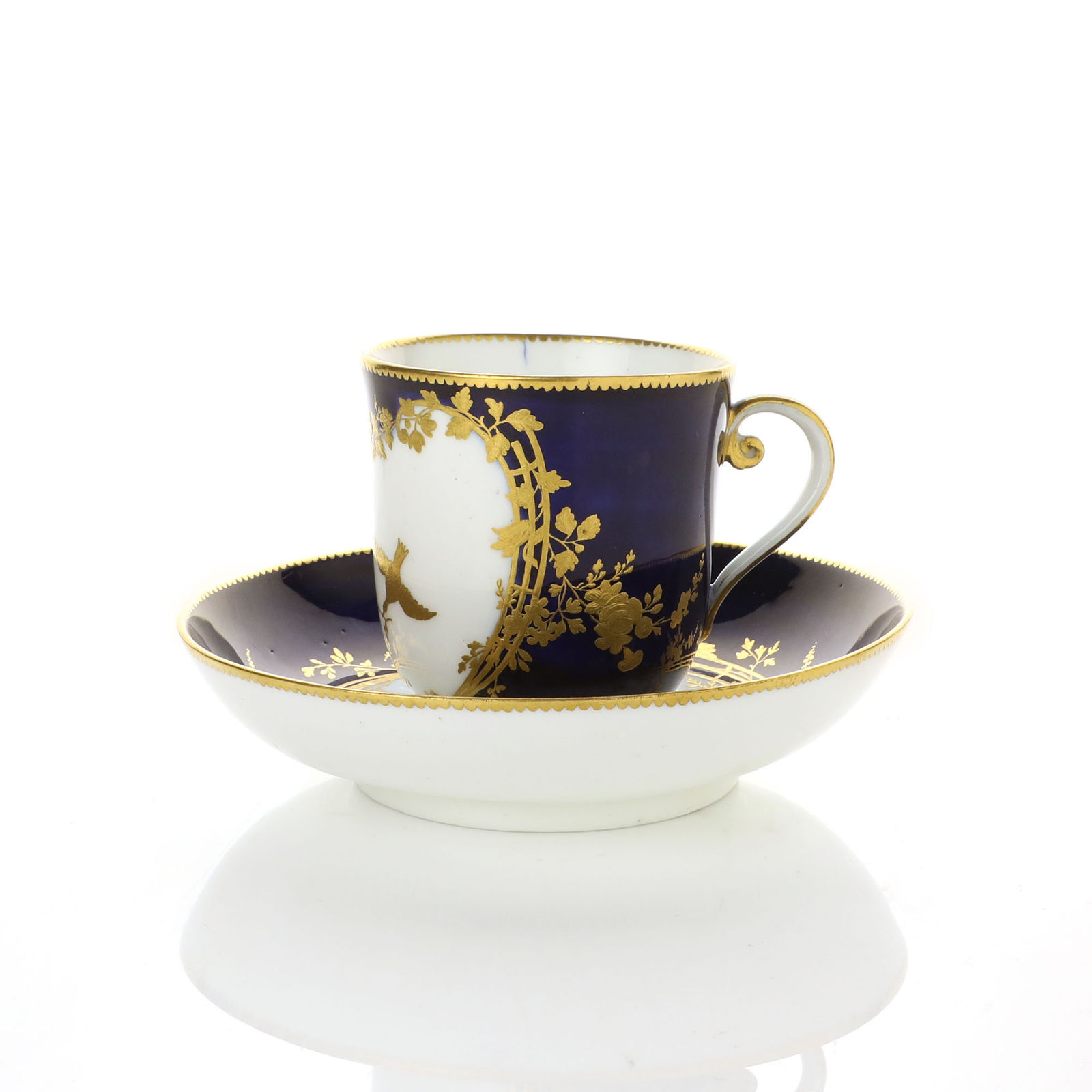 Sèvres Porcelain, A Soft-Paste Vincennes Porcelain Cup and Saucer, 1754