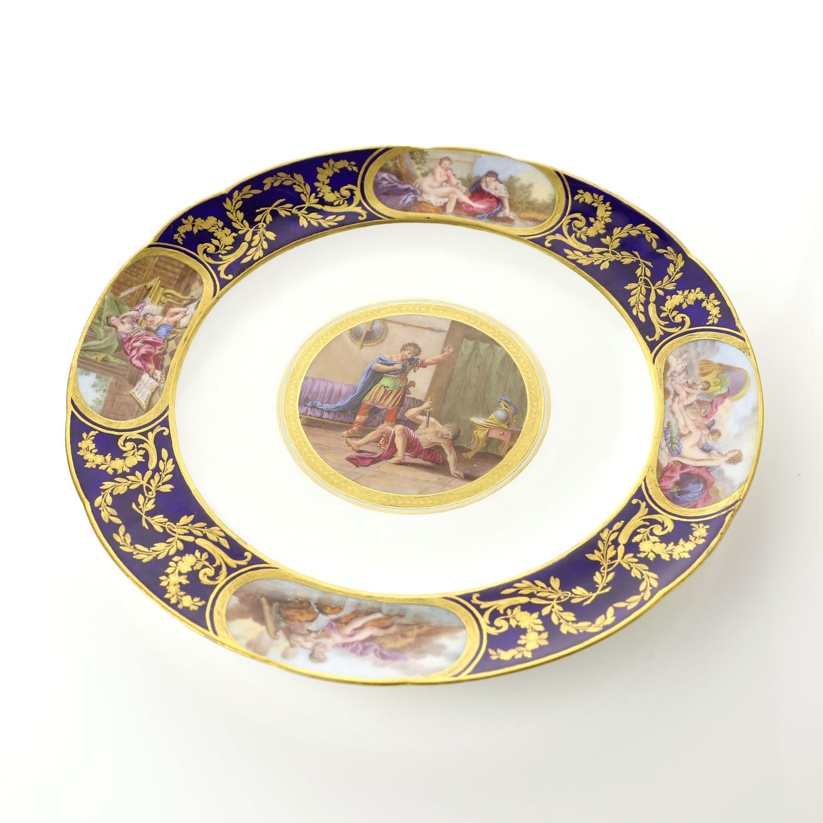 Sèvres Porcelain, A Supremely Rare Soft-Paste Sèvres Porcelain Plate from Louis XVI's Versailles Service, 1791
