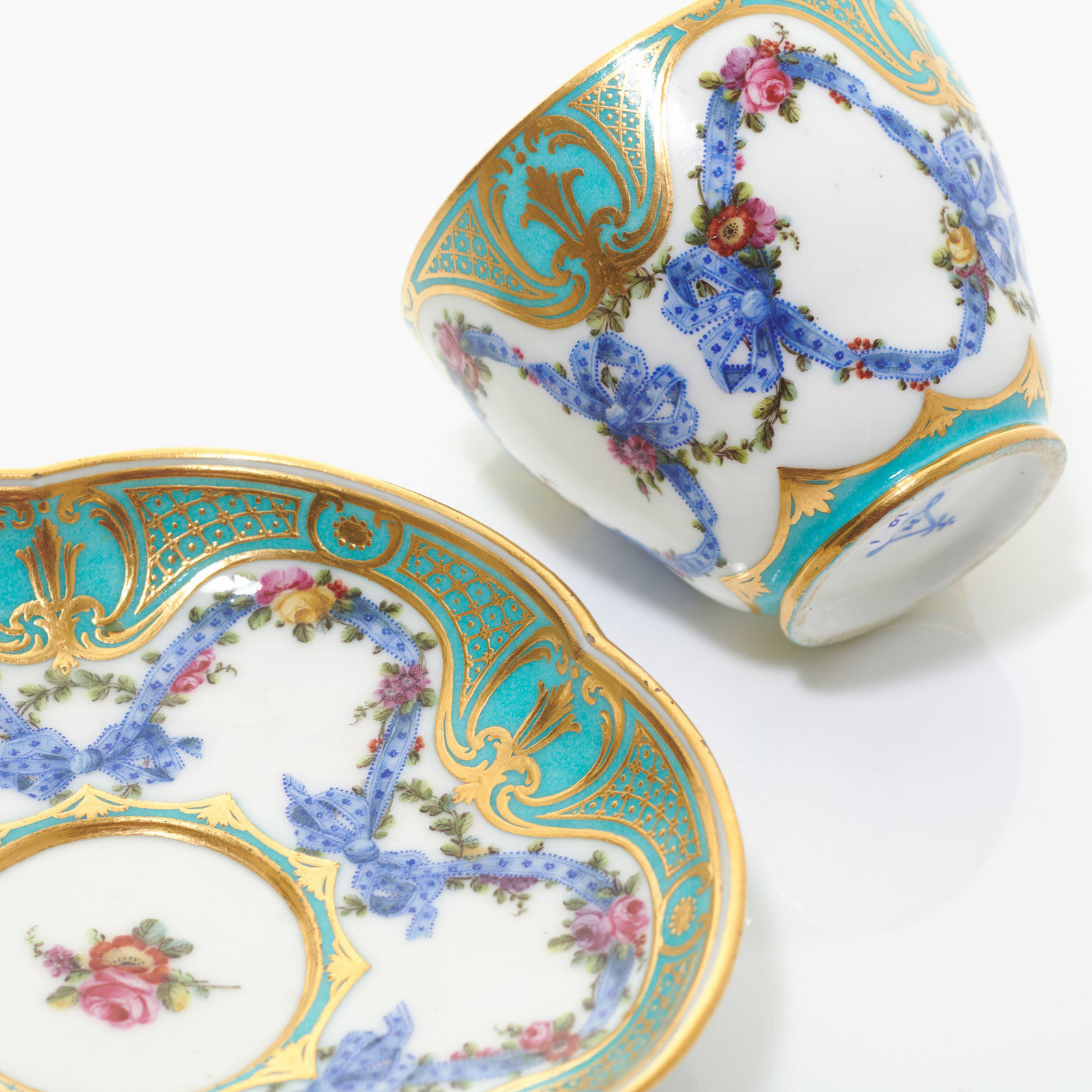 Sèvres Porcelain, A Sèvres Cup & Saucer probably purchased by Louis XV, 1761