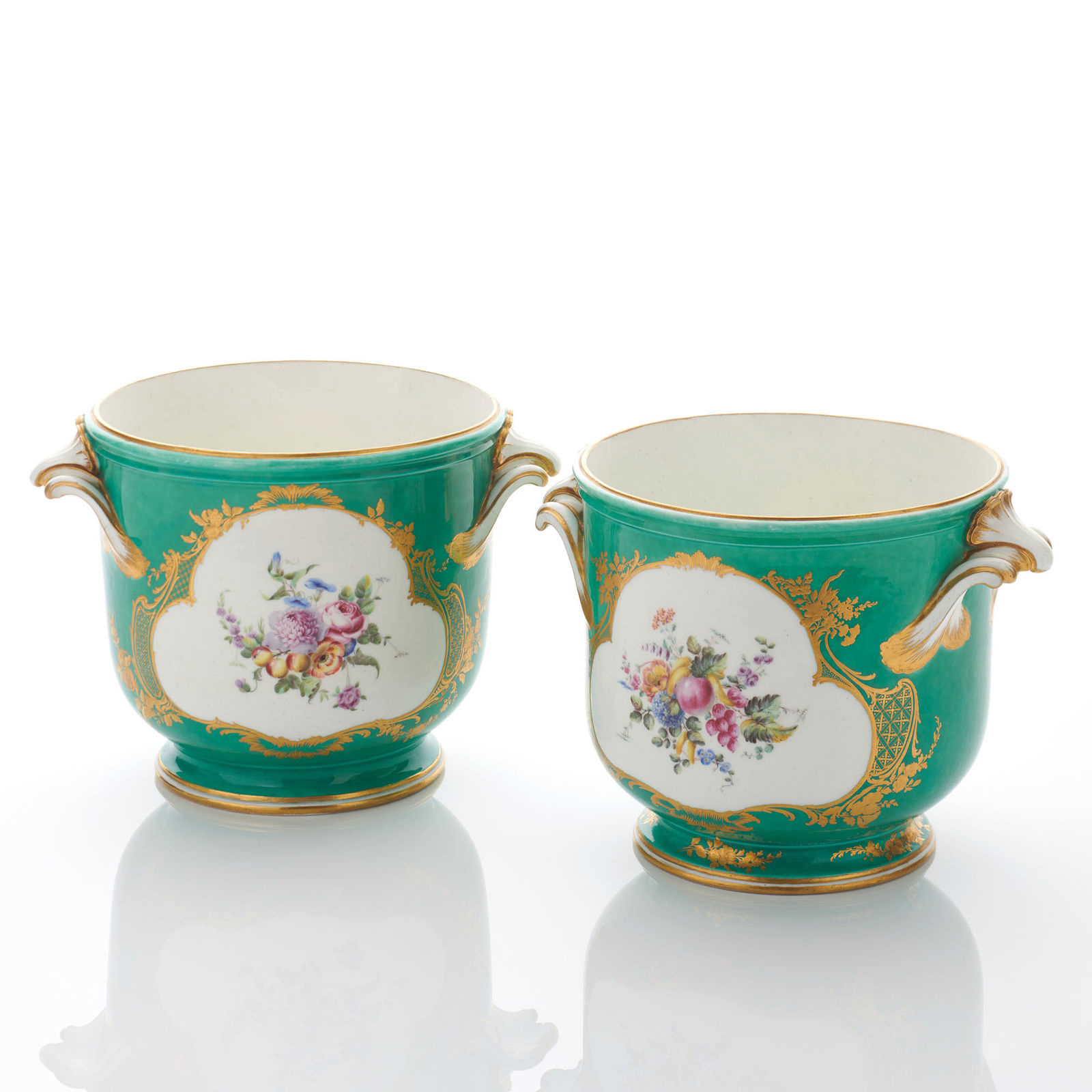 Sèvres Porcelain, A Pair of Royal Soft-Paste Vincennes Porcelain Wine Decanter Coolers, 1757