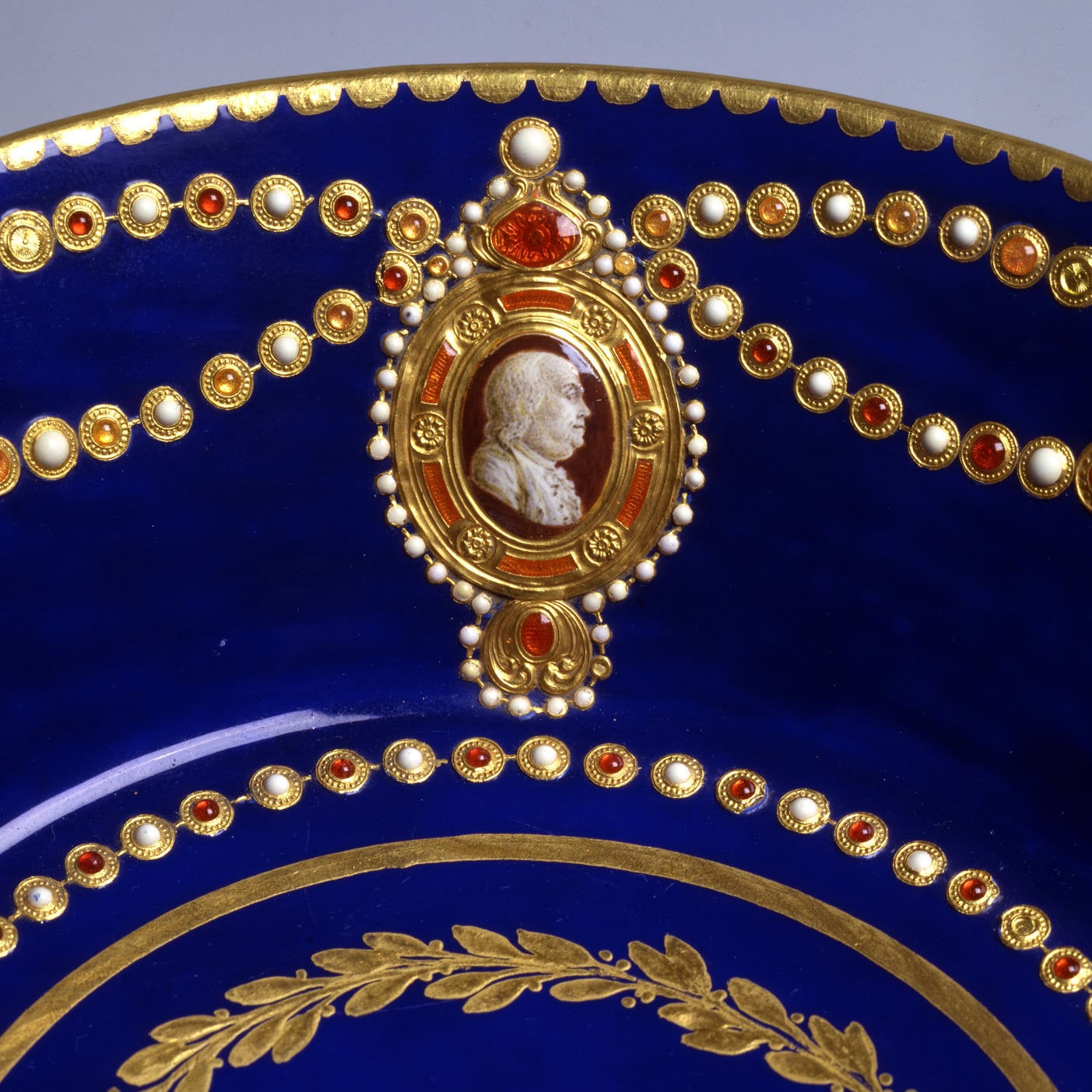 Sèvres Porcelain, A Sèvres Porcelain ‘Jewelled’ Cup & Saucer, circa 1785