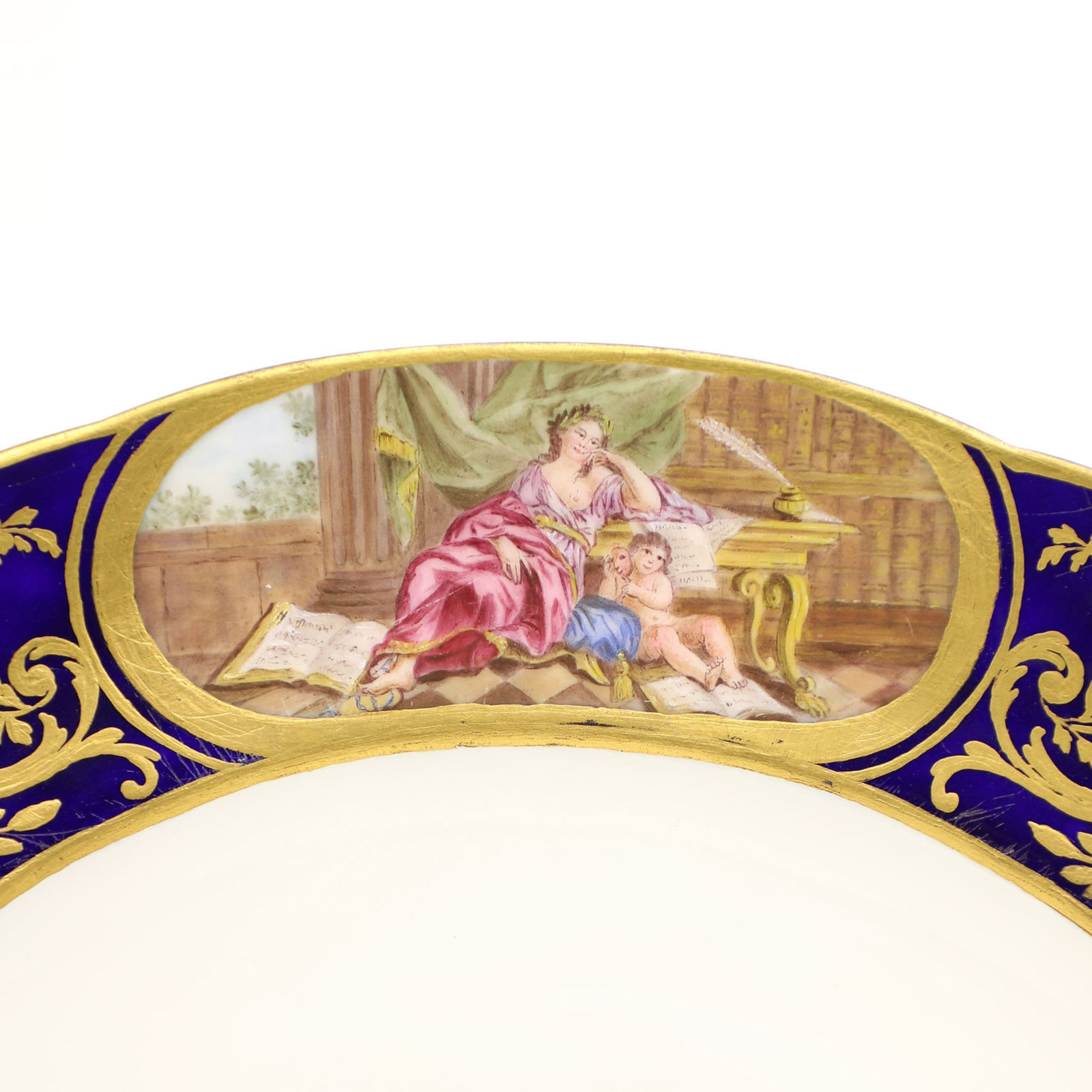 Sèvres Porcelain, A Supremely Rare Soft-Paste Sèvres Porcelain Plate from Louis XVI's Versailles Service, 1791