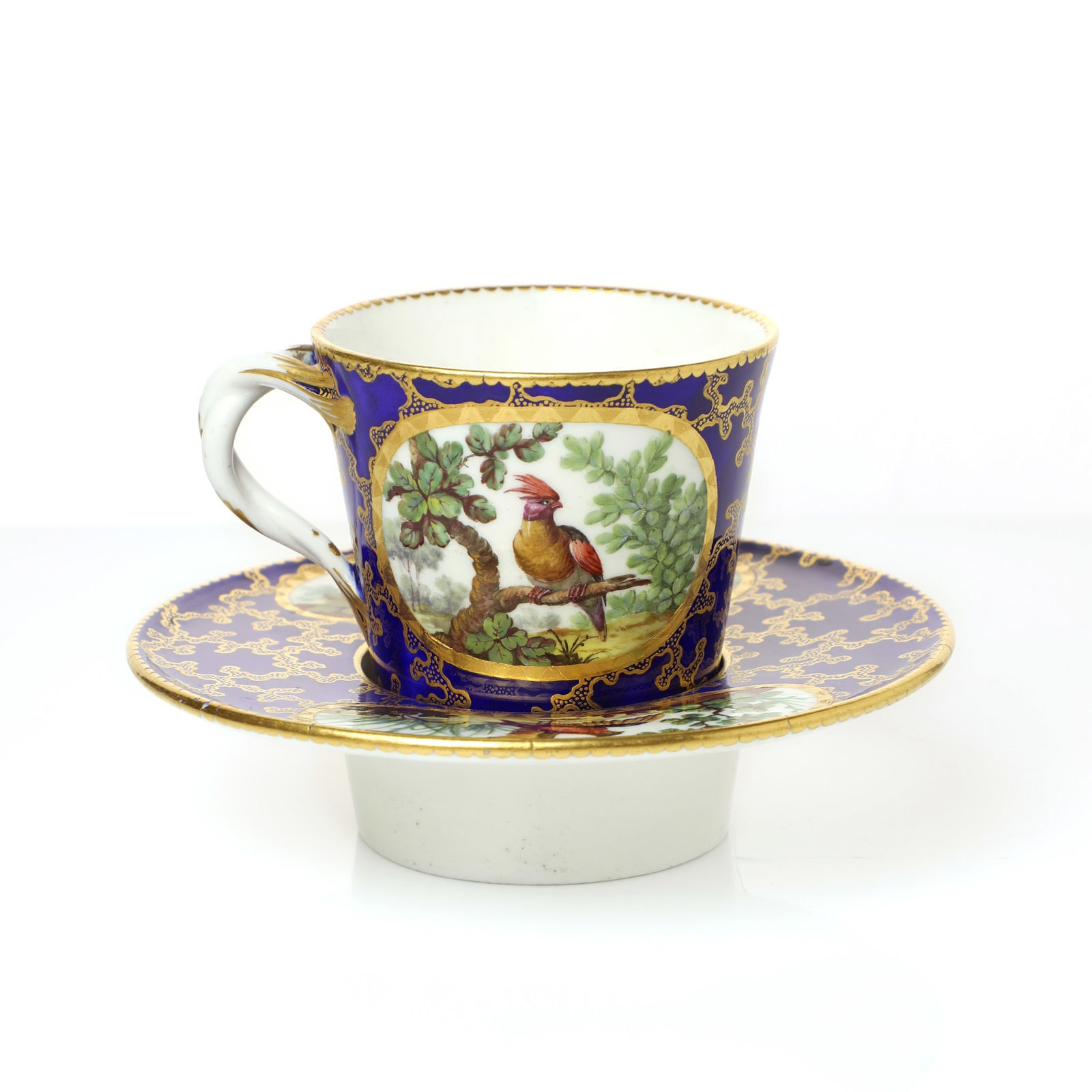 Sèvres Porcelain, A Soft-Paste Sèvres Porcelain Cup and Deep Saucer, 1763