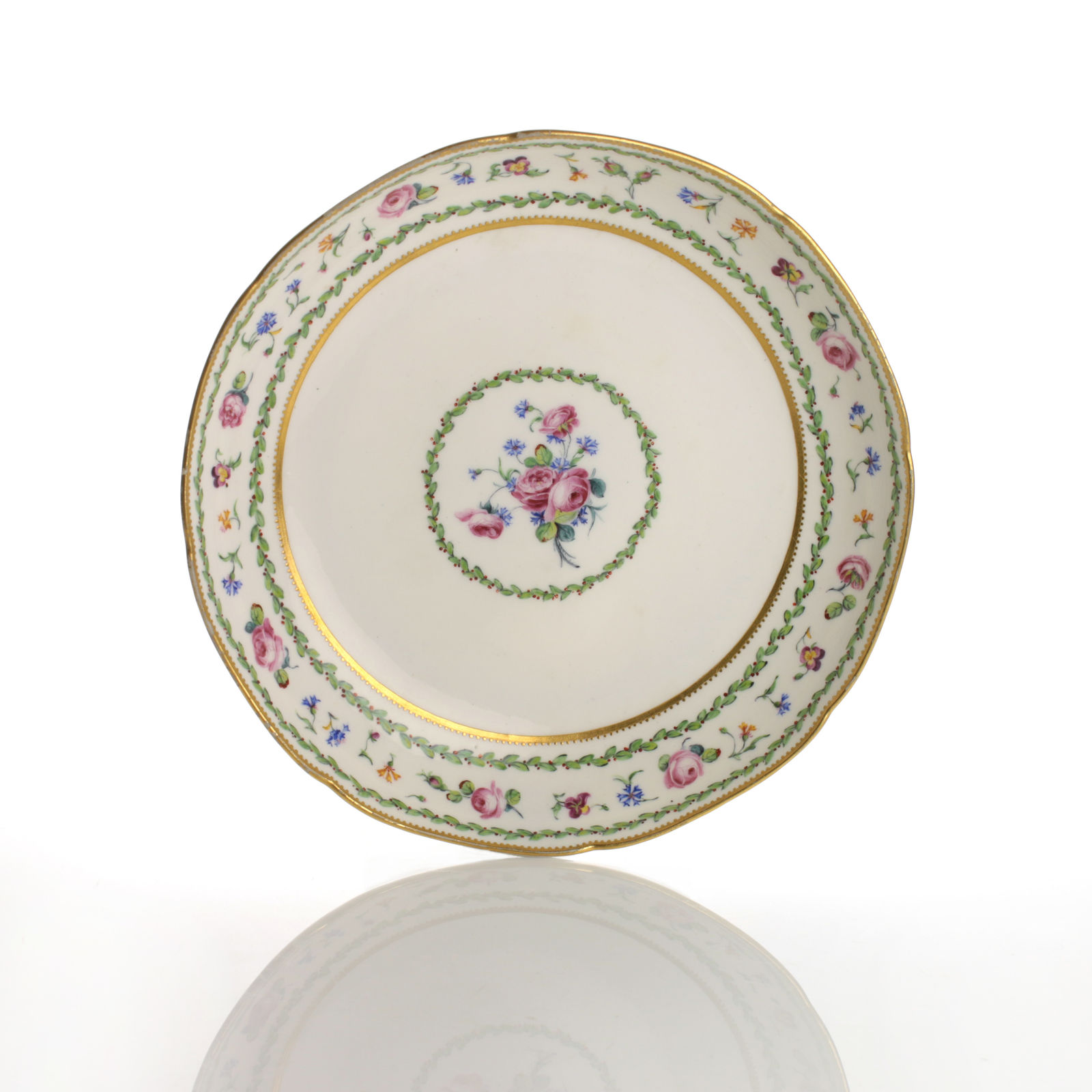Sèvres Porcelain, A Soft-Paste Sèvres Porcelain Circular Dish, 1782