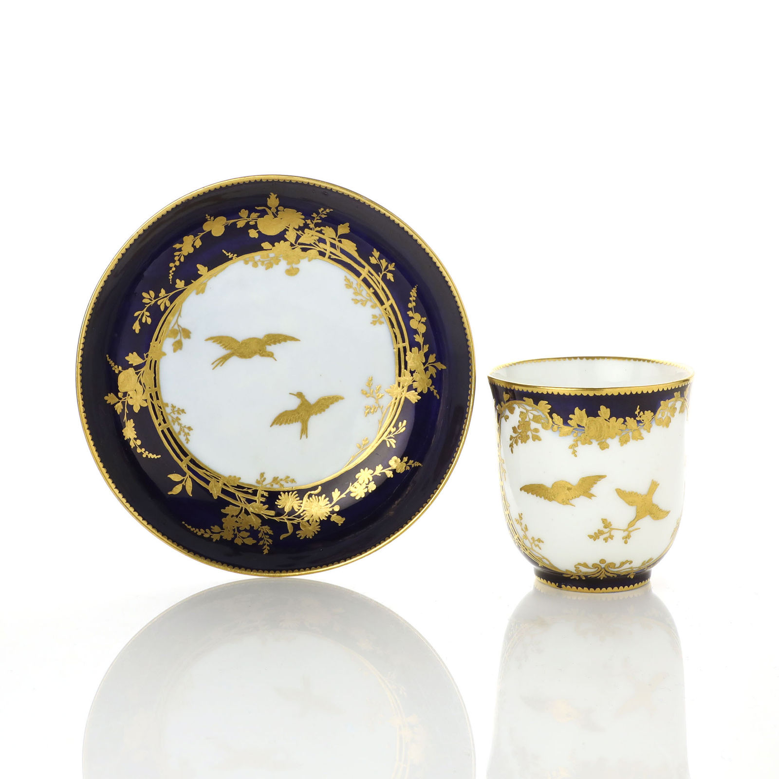 Sèvres Porcelain, A Soft-Paste Vincennes Porcelain Cup and Saucer, 1754