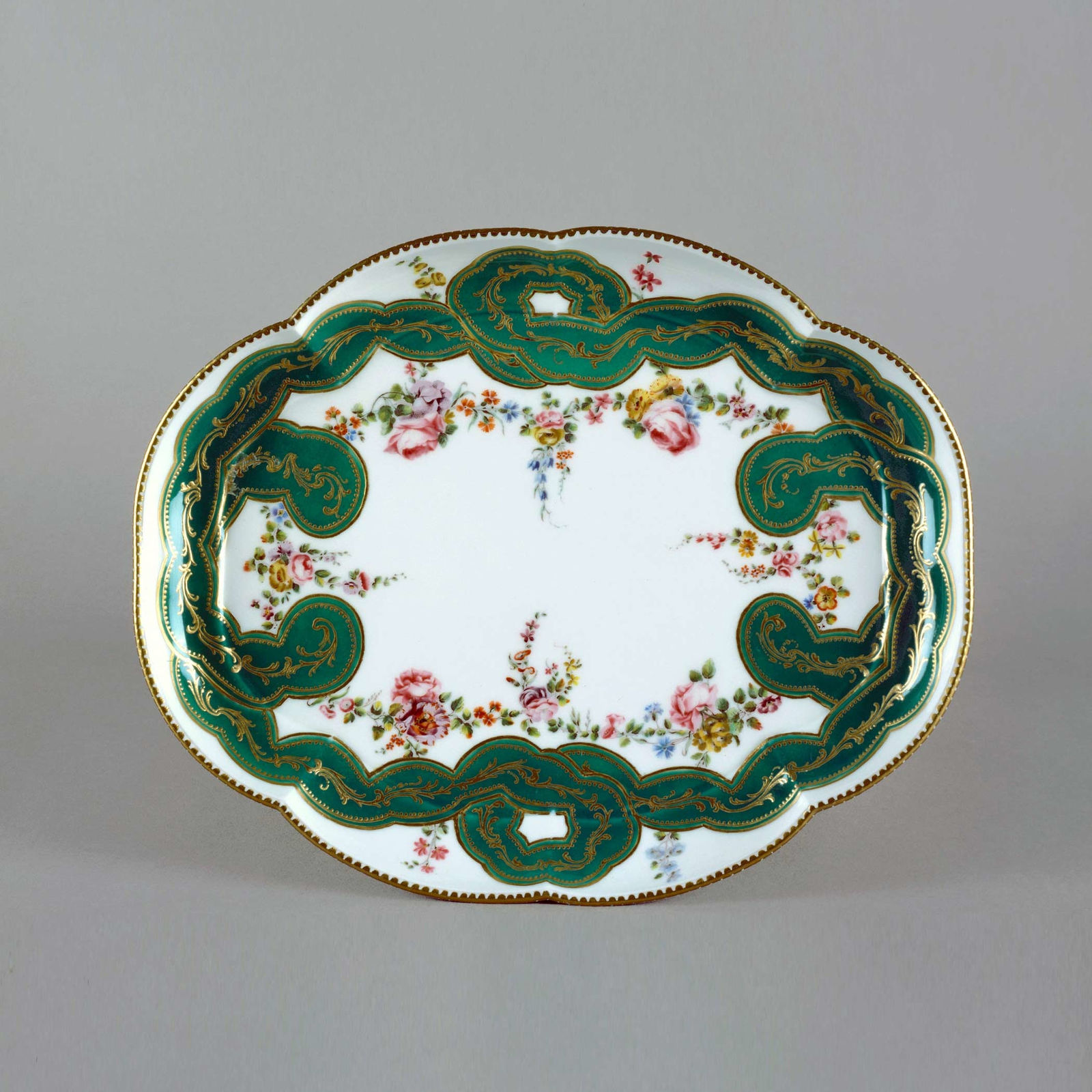 Sèvres Porcelain, A Sèvres Soft-Paste Porcelain Tray, 1757