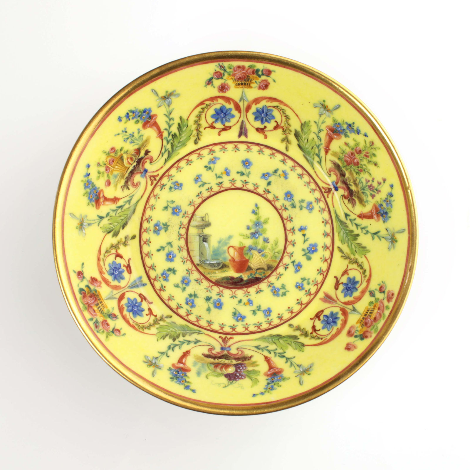 Sèvres Porcelain, A Pair of Sèvres Porcelain Cups and Saucers, 1787