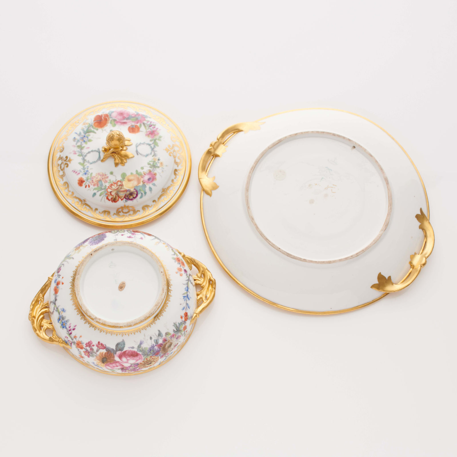 Sèvres Porcelain, A French 18th Century Hard-Paste Sèvres Porcelain Covered Broth Bowl & Stand, 1773