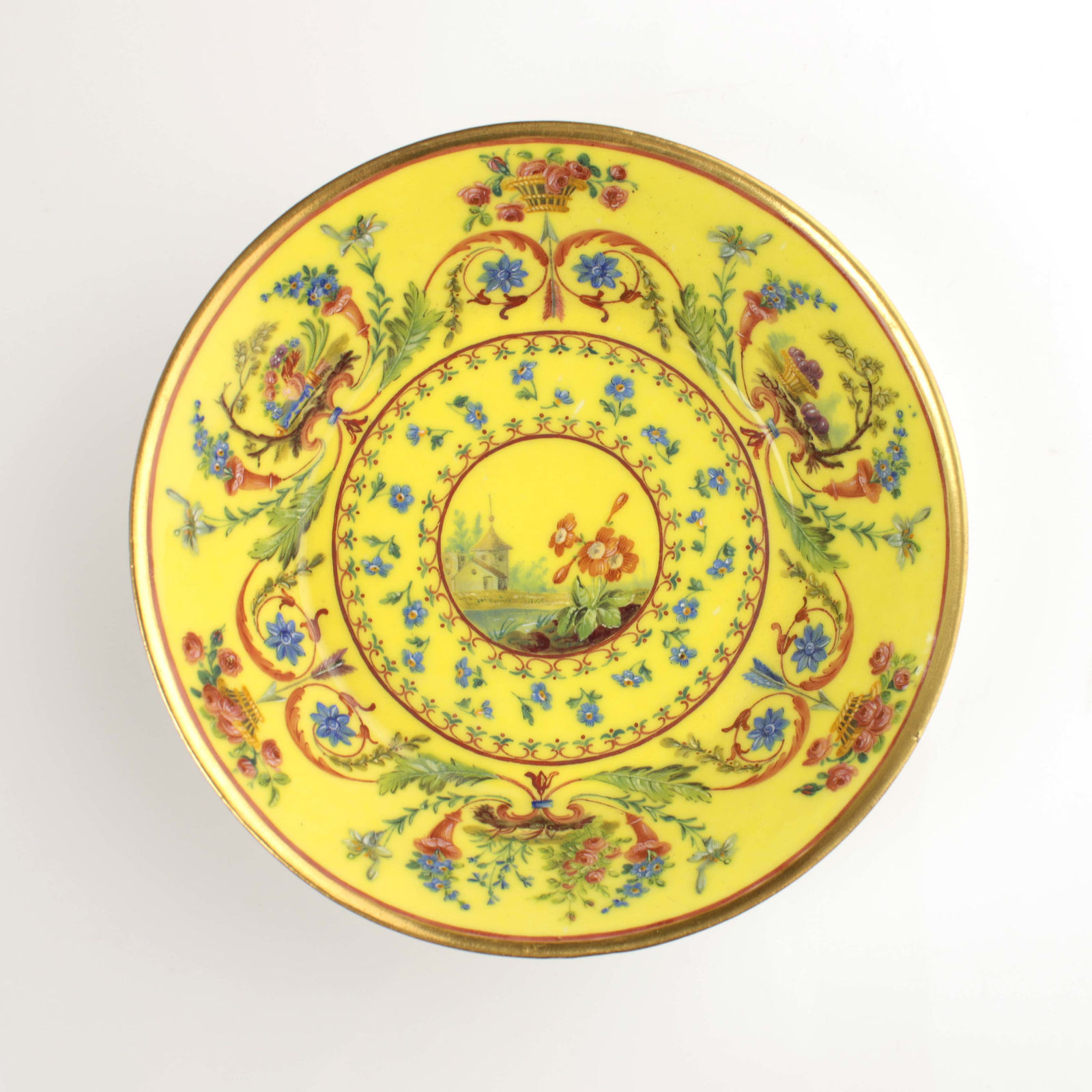 Sèvres Porcelain, A Pair of Sèvres Porcelain Cups and Saucers, 1787