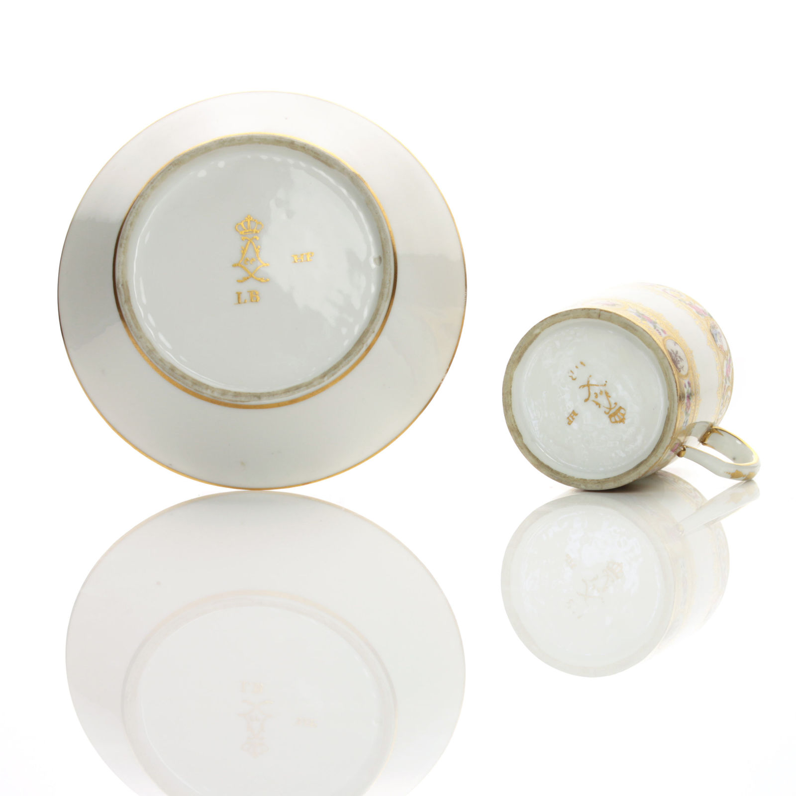 Sèvres Porcelain, A French 18th Century Hard-Paste Sèvres Porcelain Cup and Saucer, 1782