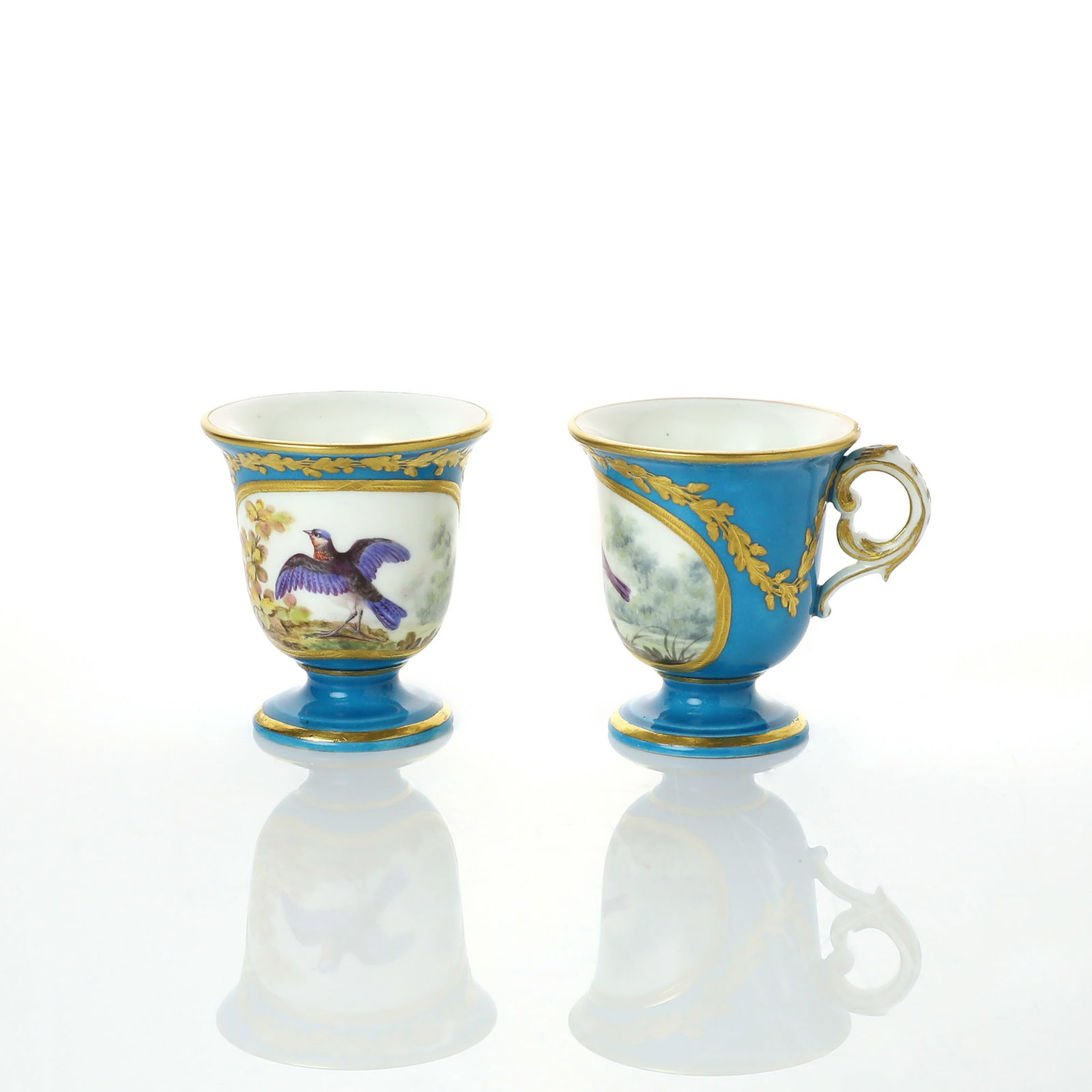 Sèvres Porcelain, A Pair of French 18th Century Soft-Paste Sèvres Porcelain Ice Cups given by Louis XVI to the Swedish Royal Family, 1771