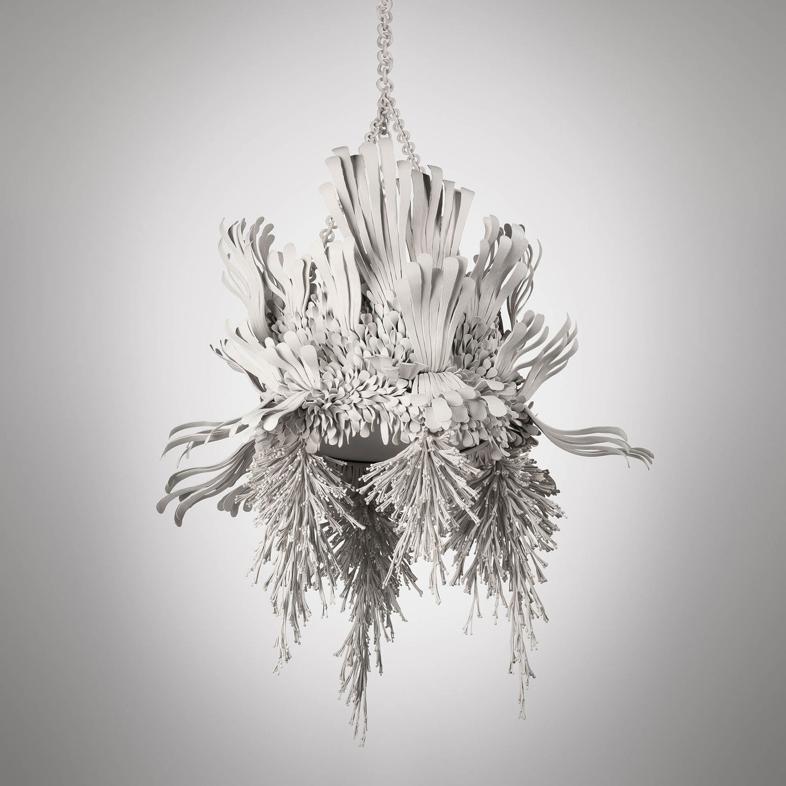 Junko Mori, Floating Chandelier; Pistia, 2024