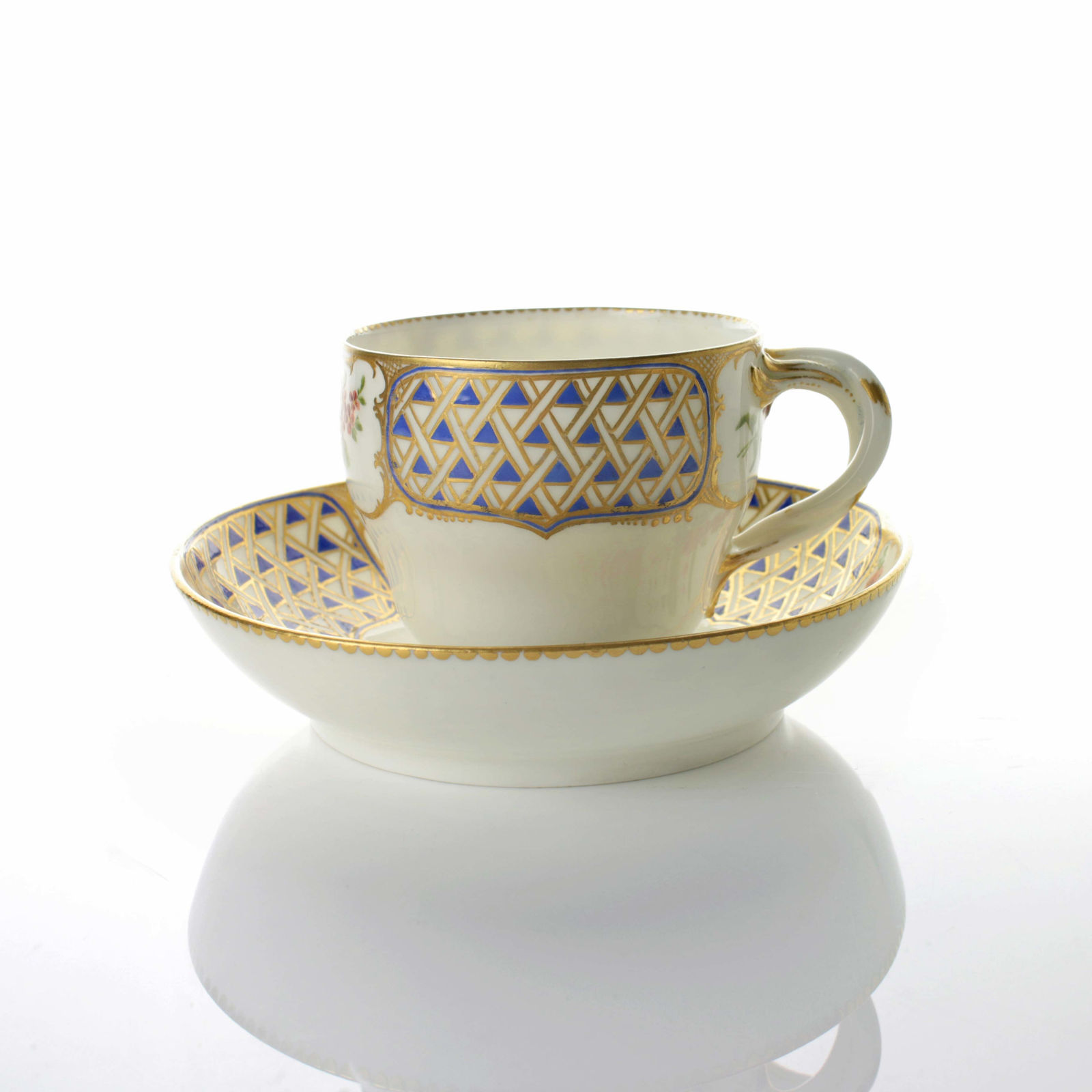 Sèvres Porcelain, A Soft-Paste Sèvres Cup and Saucer, 1760