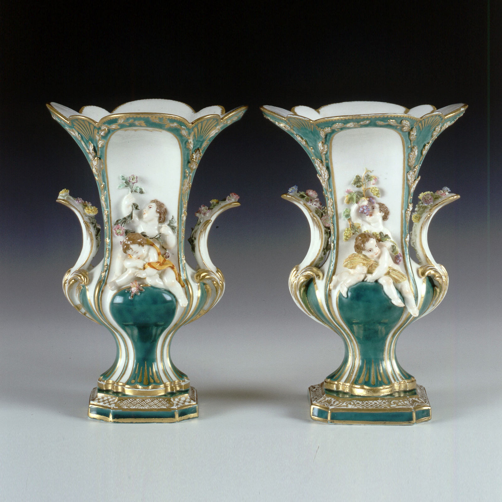 Sèvres Porcelain, A Very Rare Pair of Sèvres Vases, 1756-57