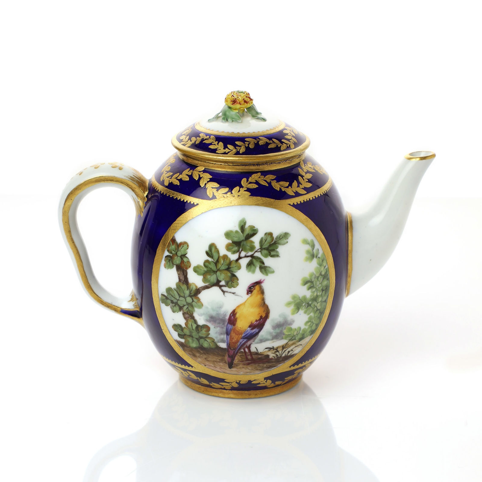 Sèvres Porcelain, A Soft-Paste Sèvres Porcelain Teapot and Cover, 1765