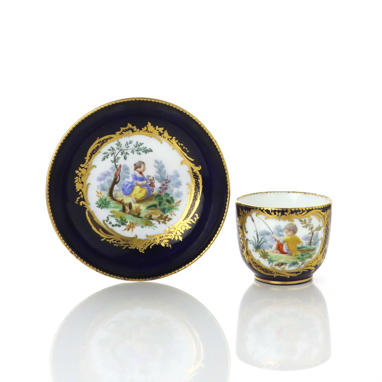 Sèvres Porcelain, A Sèvres Soft-Paste Porcelain Cup & Saucer, 1758