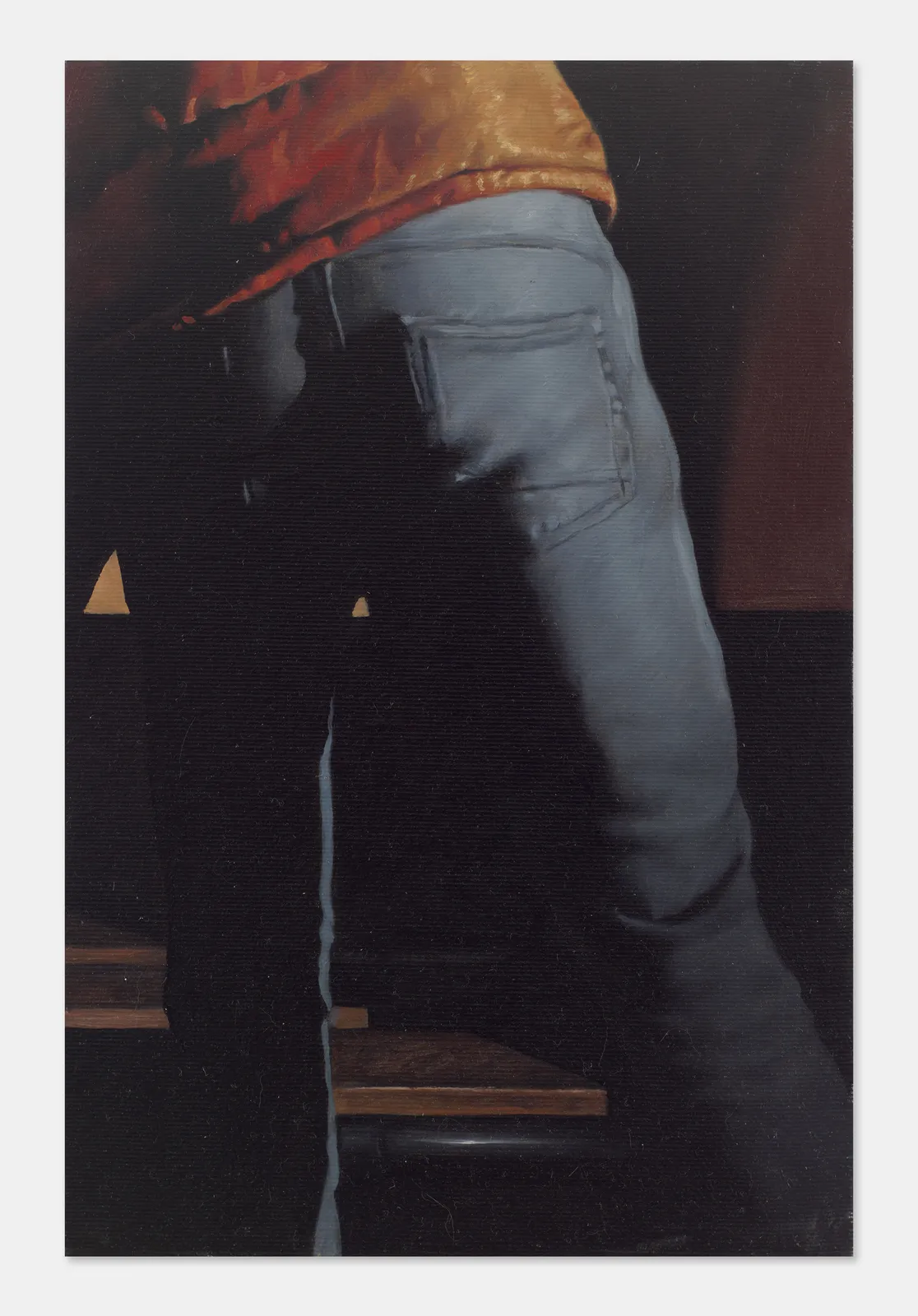 Figurative painting by Mohamed Saïd Chair, contemporary Moroccan artist. His works reinvent the human figure through a chiaroscuro aesthetic inherited from 17th century oil painting, blending hyperrealism and modern sensibility. AFIKARIS Gallery, contemporary African art in Paris. Peinture figurative de Mohamed Saïd Chair, artiste marocain contemporain. Ses œuvres réinventent la figure humaine dans une esthétique du clair-obscur héritée de la peinture à l'huile du XVIIe siècle, mêlant hyperréalisme et sensibilité moderne. Galerie AFIKARIS, art contemporain africain à Paris.