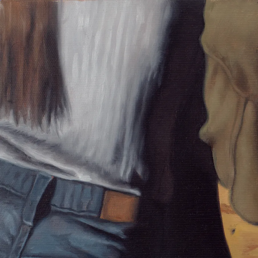 Figurative painting by Mohamed Saïd Chair, contemporary Moroccan artist. His works reinvent the human figure through a chiaroscuro aesthetic inherited from 17th century oil painting, blending hyperrealism and modern sensibility. AFIKARIS Gallery, contemporary African art in Paris. Peinture figurative de Mohamed Saïd Chair, artiste marocain contemporain. Ses œuvres réinventent la figure humaine dans une esthétique du clair-obscur héritée de la peinture à l'huile du XVIIe siècle, mêlant hyperréalisme et sensibilité moderne. Galerie AFIKARIS, art contemporain africain à Paris.