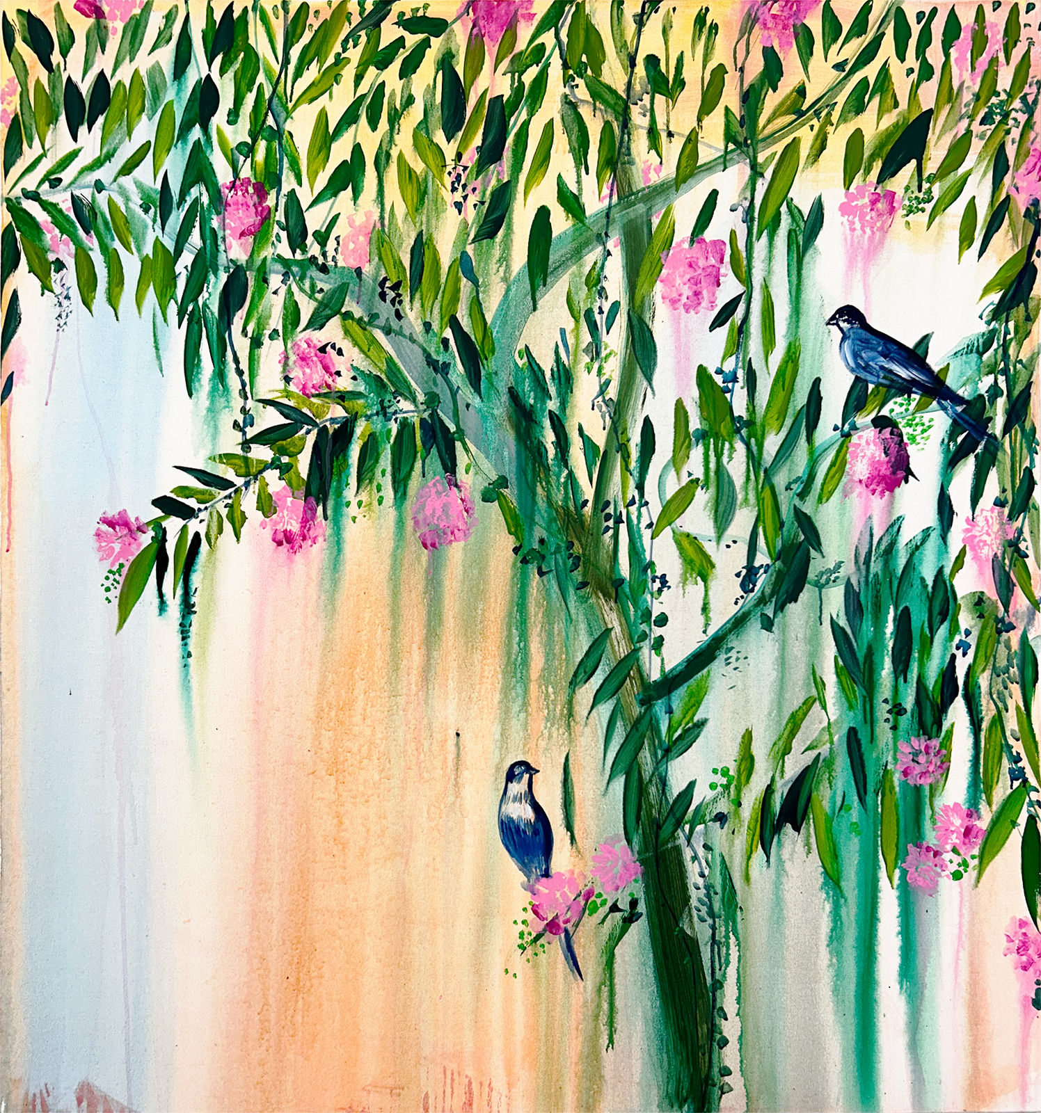 Like Birds by Moroccan painted Omar Mahfoudi. Untitled Art Miami 2024. AFIKARIS Gallery. Contemporary African Art