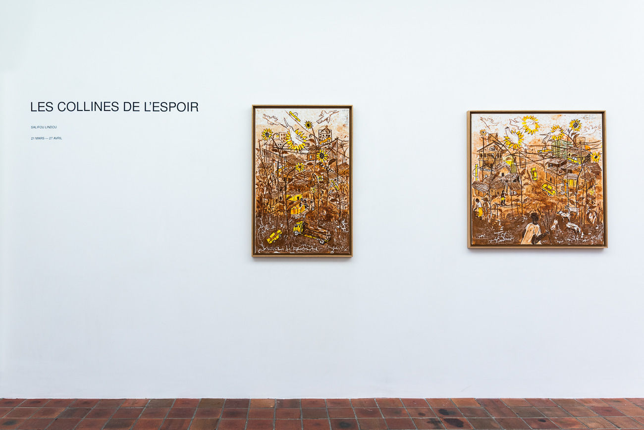 Exhibition View of Les collines de l'espoir, Salifou Lindou's solo project at AFIKARIS Gallery Paris. March 2024. Studio Vanssay