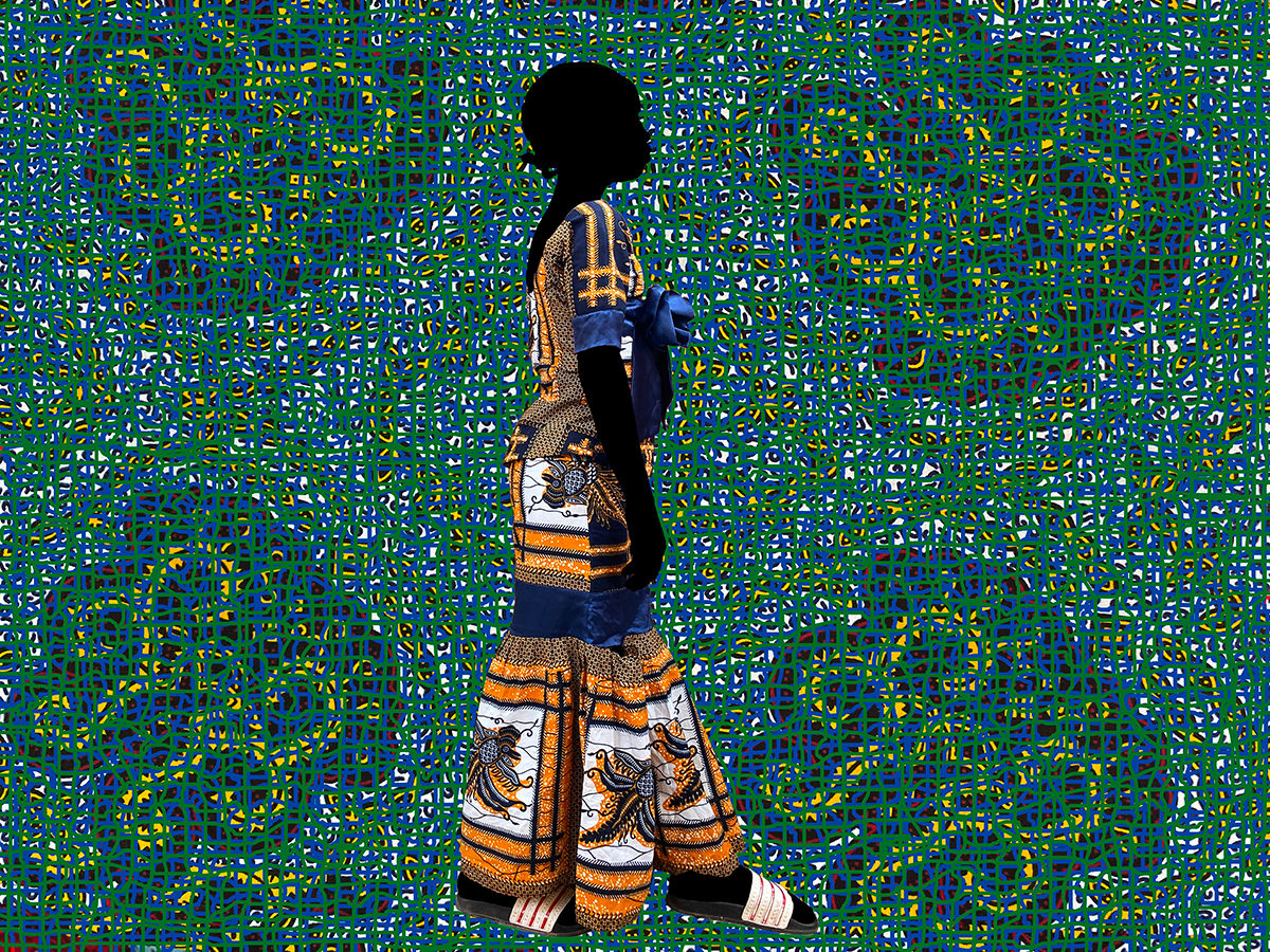 Saidou Dicko, La Fleur Bleue T Chaines Blue Green, 2020