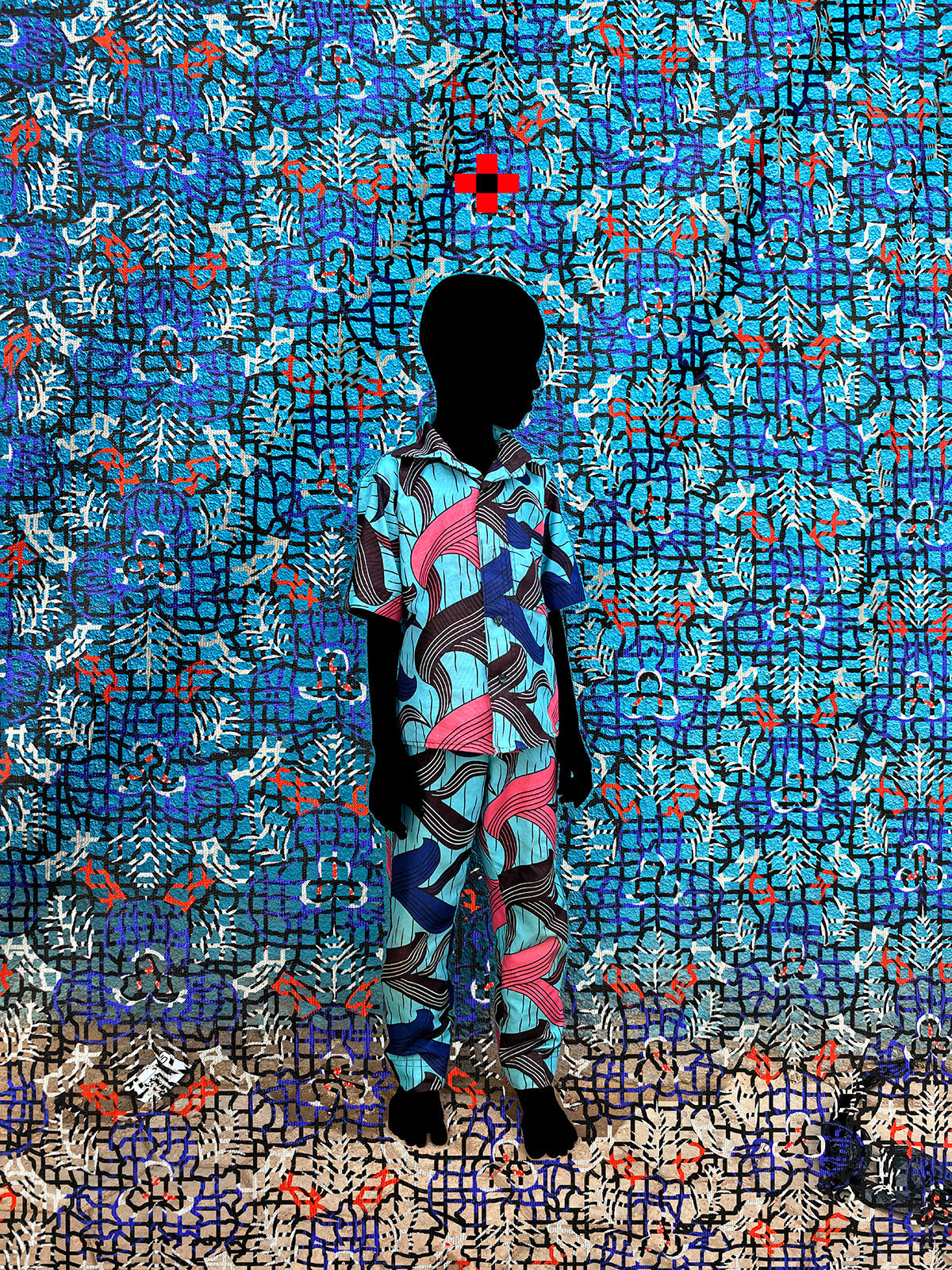 Saidou Dicko photograph. Burkinabè Artist. Contemporary African Art in Paris. AFIKARIS Gallery. Self-taught artist. Painted photography. Echoes to Peulh tradition. Figurative and poetic photography.