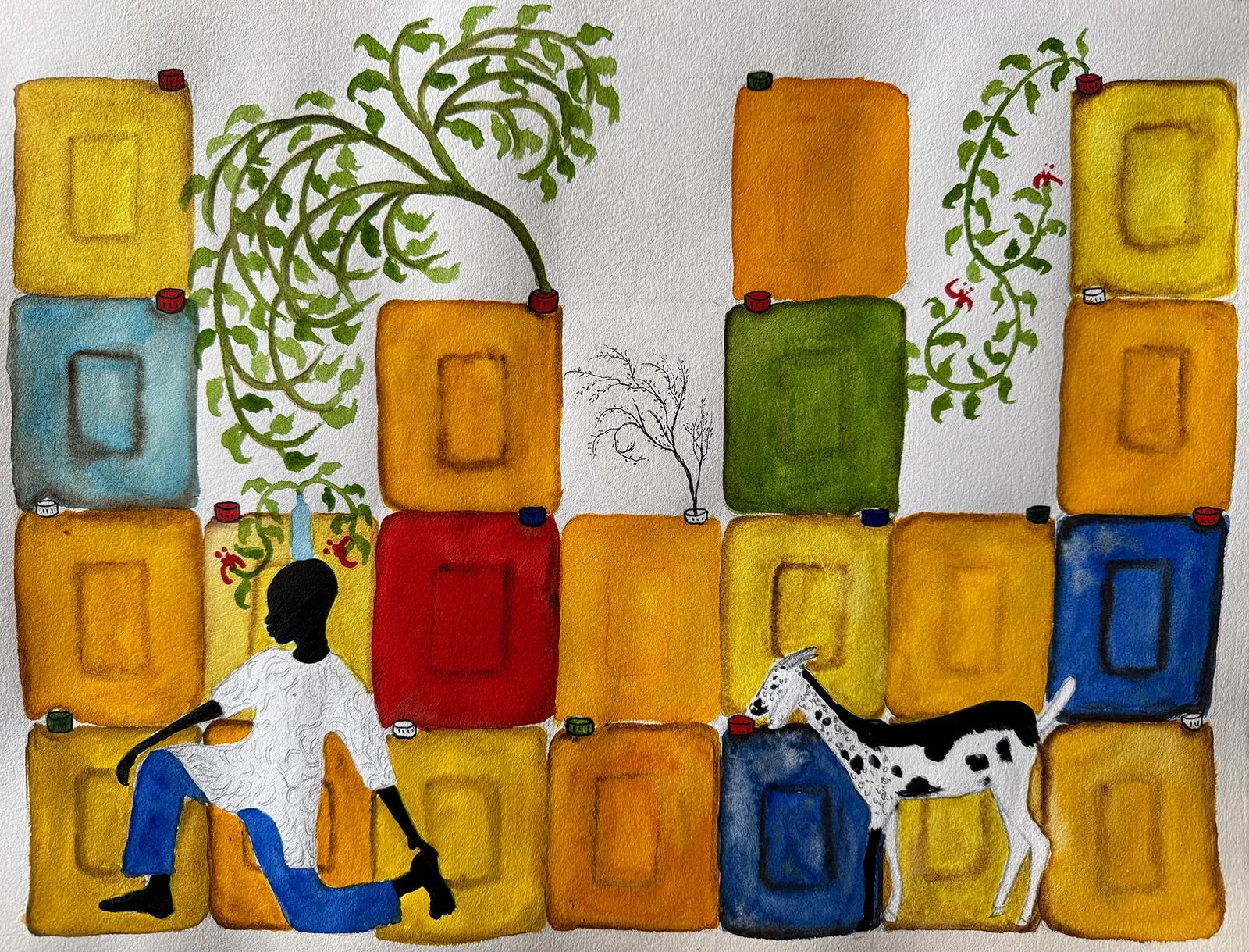 Photographie/peinture/aquarelle figurative et poétique de Saidou Dicko, artiste burkinabè autodidacte. Ses œuvres évoquent la tradition Peulh avec des images peintes et une sensibilité contemporaine. Galerie AFIKARIS, art africain contemporain à Paris. Figurative and poetic photography/painting/watercolor by Saidou Dicko, self-taught Burkinabè artist. His works echo Peulh tradition with painted photography and a contemporary sensitivity. AFIKARIS Gallery, contemporary African art in Paris.