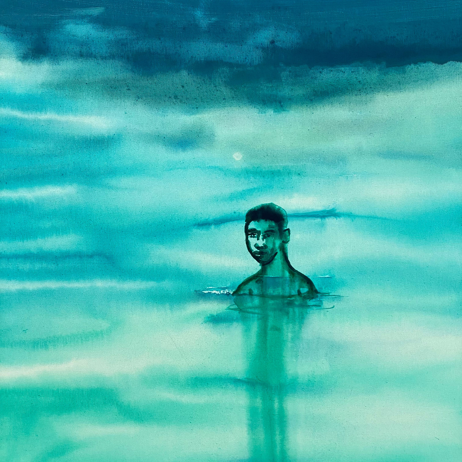 Omar Mahfoudi painting. Moroccan Artist. Contemporary art. Acrylic and ink on paper and canvas. Figurative. Abstraction. Cinematic paintings. Dreamy. Bold colours. Ink on paper.