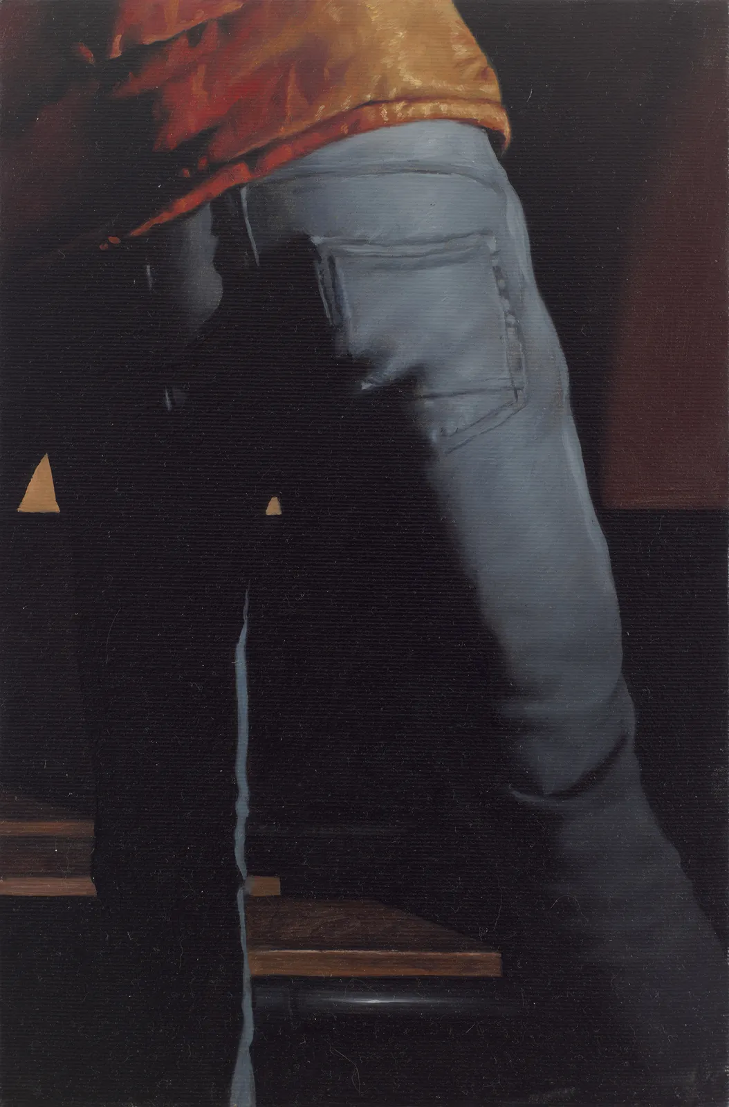 Figurative painting by Mohamed Saïd Chair, contemporary Moroccan artist. His works reinvent the human figure through a chiaroscuro aesthetic inherited from 17th century oil painting, blending hyperrealism and modern sensibility. AFIKARIS Gallery, contemporary African art in Paris. Peinture figurative de Mohamed Saïd Chair, artiste marocain contemporain. Ses œuvres réinventent la figure humaine dans une esthétique du clair-obscur héritée de la peinture à l'huile du XVIIe siècle, mêlant hyperréalisme et sensibilité moderne. Galerie AFIKARIS, art contemporain africain à Paris.