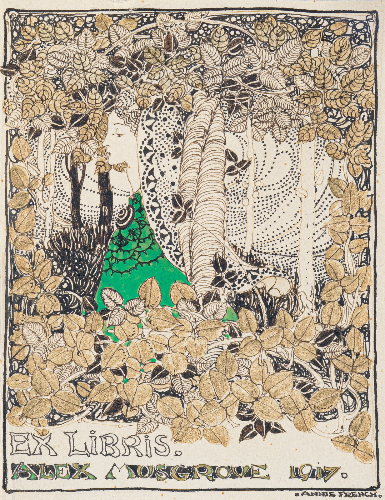 Annie French Bookplate Design