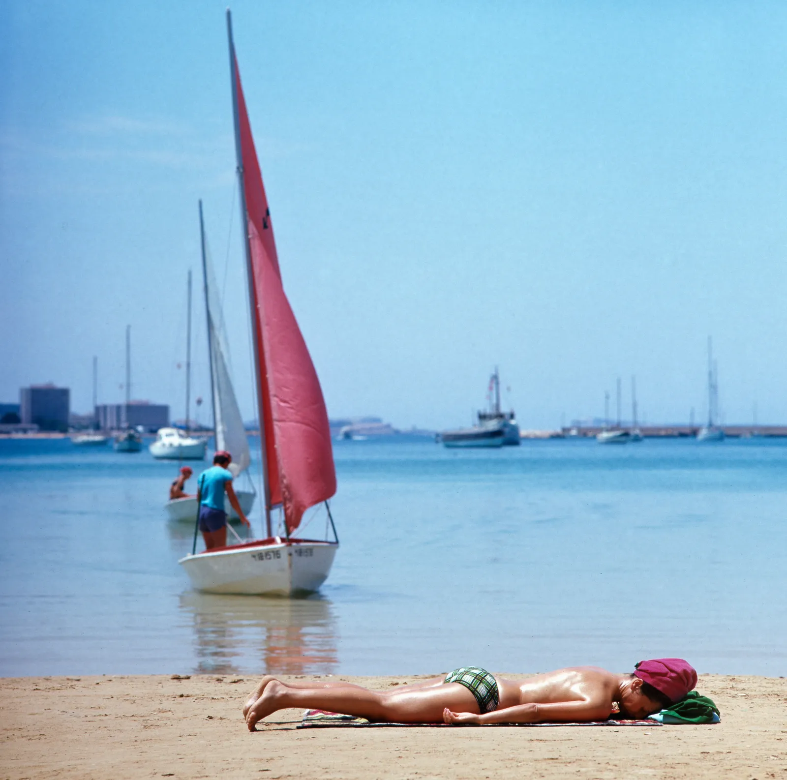Walter Rudolph, A woman sunbathing face down, Sant Antoni de Portmany, Ibiza, Spain, 1976